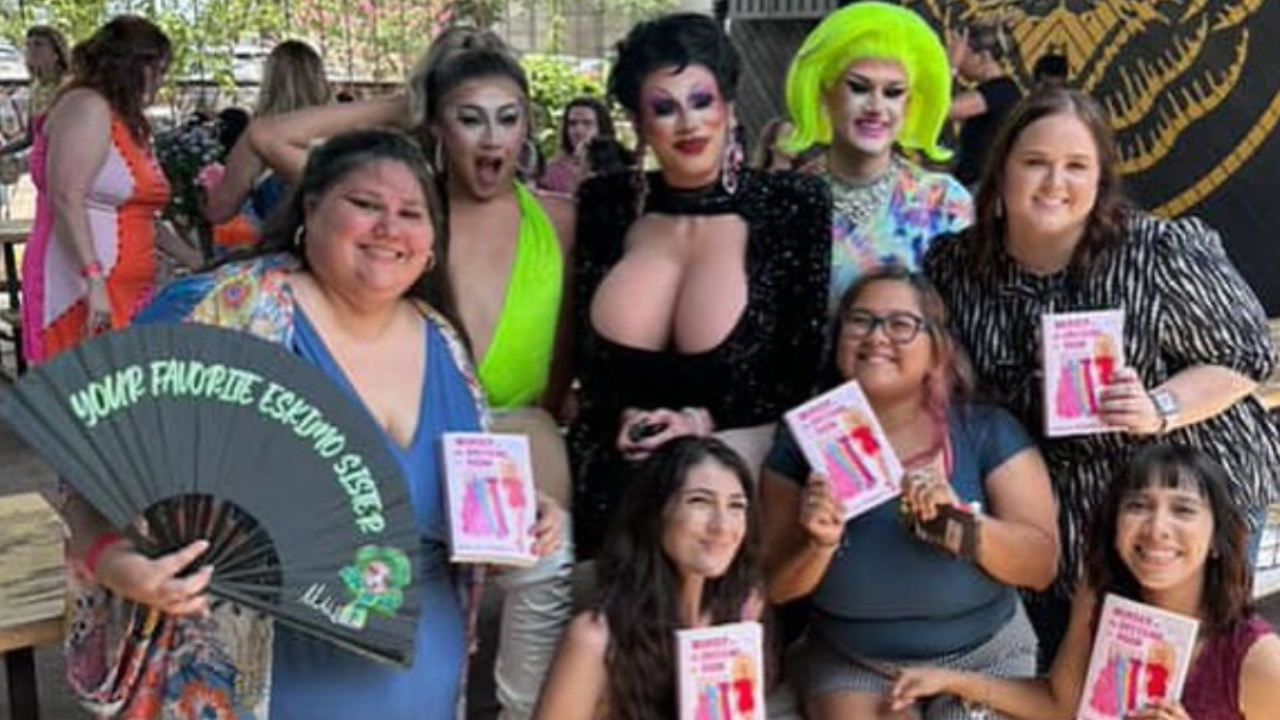 A book club reading Murder in the Dressing Room by Holly Stars