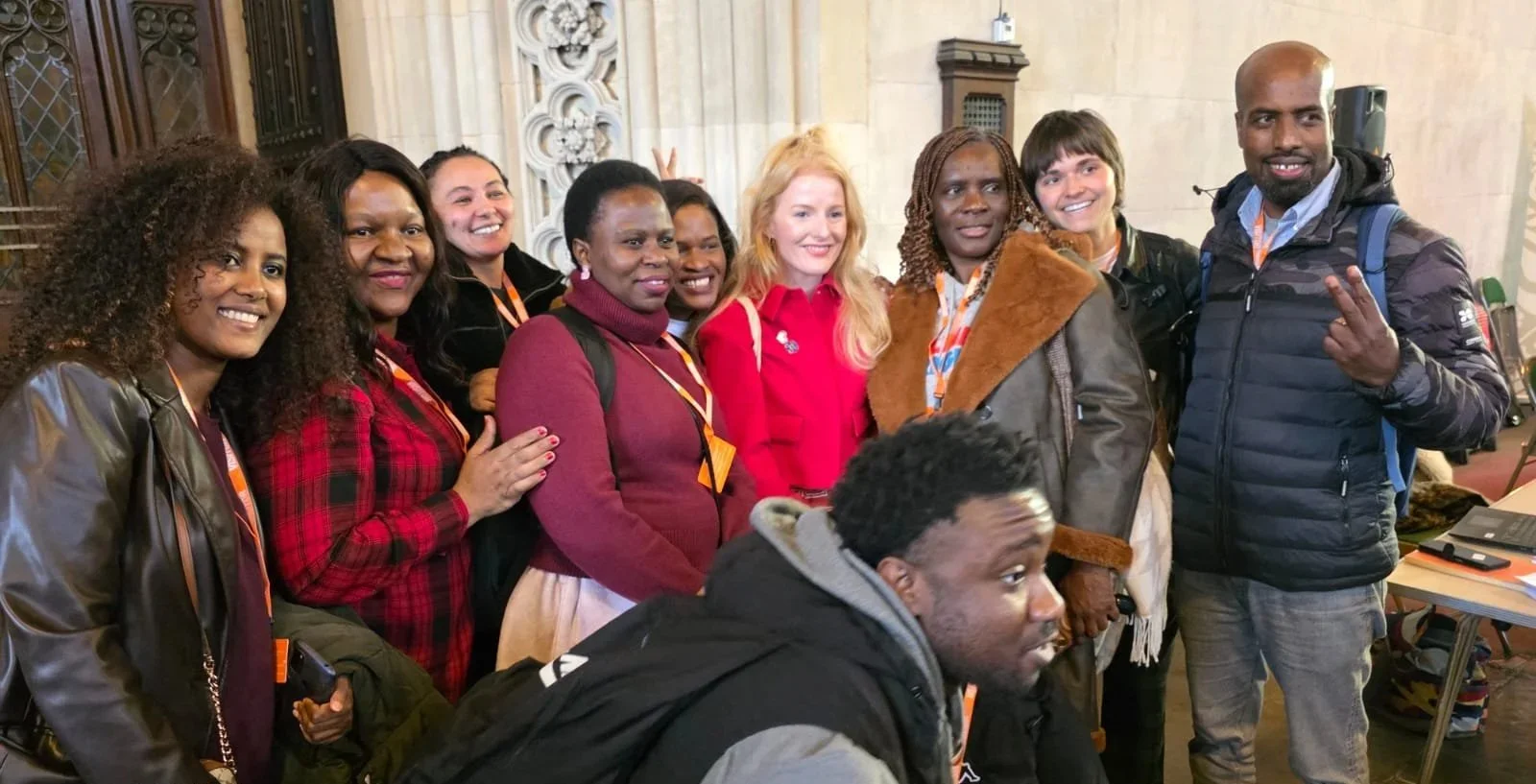 Photograph of WAST members with Hanna Spencer MP for Gorton & Denton
