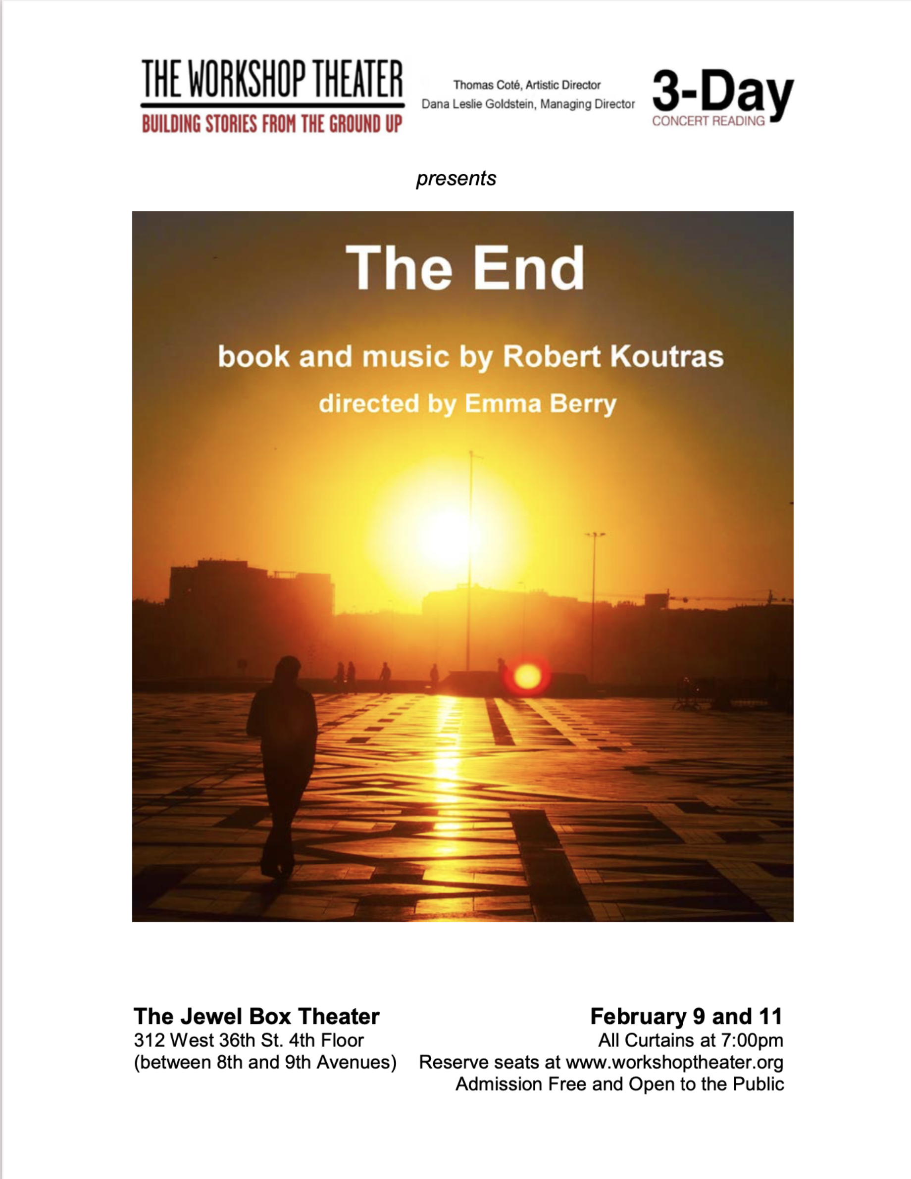 Program from the February 9th &amp; 11th 2017 Reading of ‘the end.’ Click the Image for the Full Program