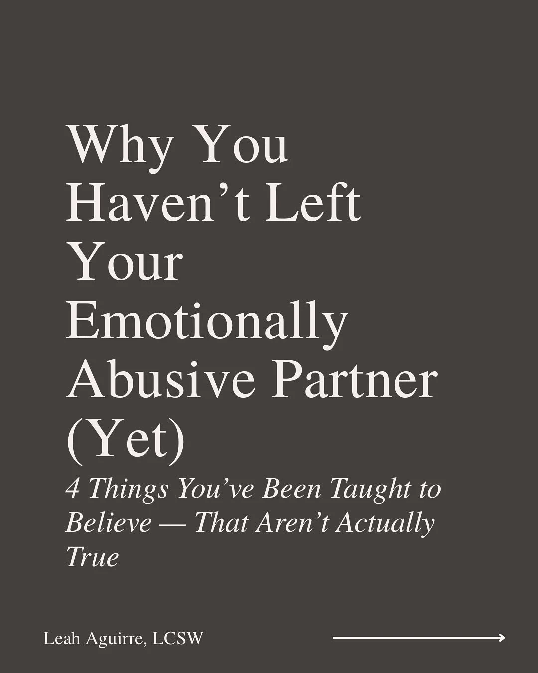Leaving an emotionally abusive relationship isn&rsquo;t about &ldquo;just walking away.&rdquo;
It&rsquo;s about untangling years of conditioning, fear, guilt, and survival patterns that taught you to minimize your pain and overextend your empathy.

I
