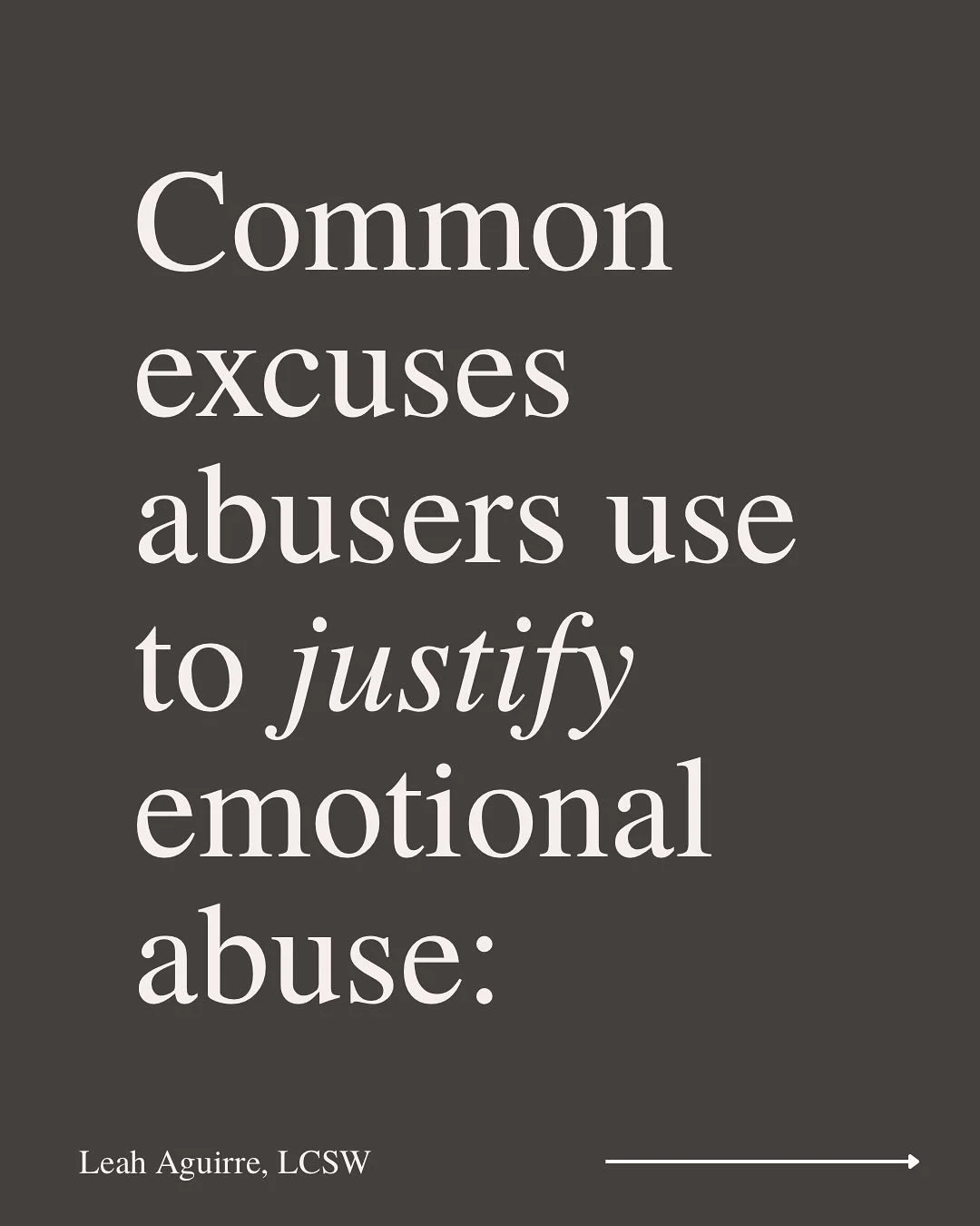 Excuses don&rsquo;t heal abuse.

They don&rsquo;t undo the harm, change how it made you feel, or make the behavior okay.

You can understand why someone acts the way they do &mdash; and still refuse to be mistreated.

Accountability matters more than