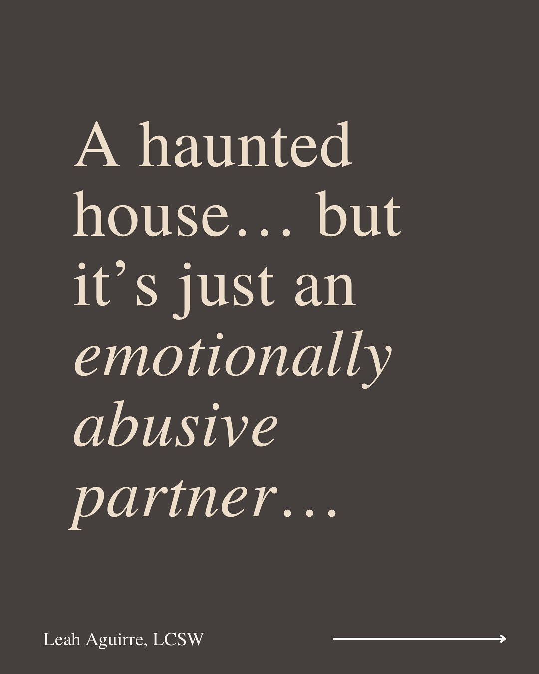 In the spirit of Halloween&hellip;
a haunted house, but it&rsquo;s just an emotionally abusive partner. 👻🎃💀

I&rsquo;ve been where you are &mdash; the real haunting comes from the texts, the tears, the manipulation, the blame.

Sometimes the scari