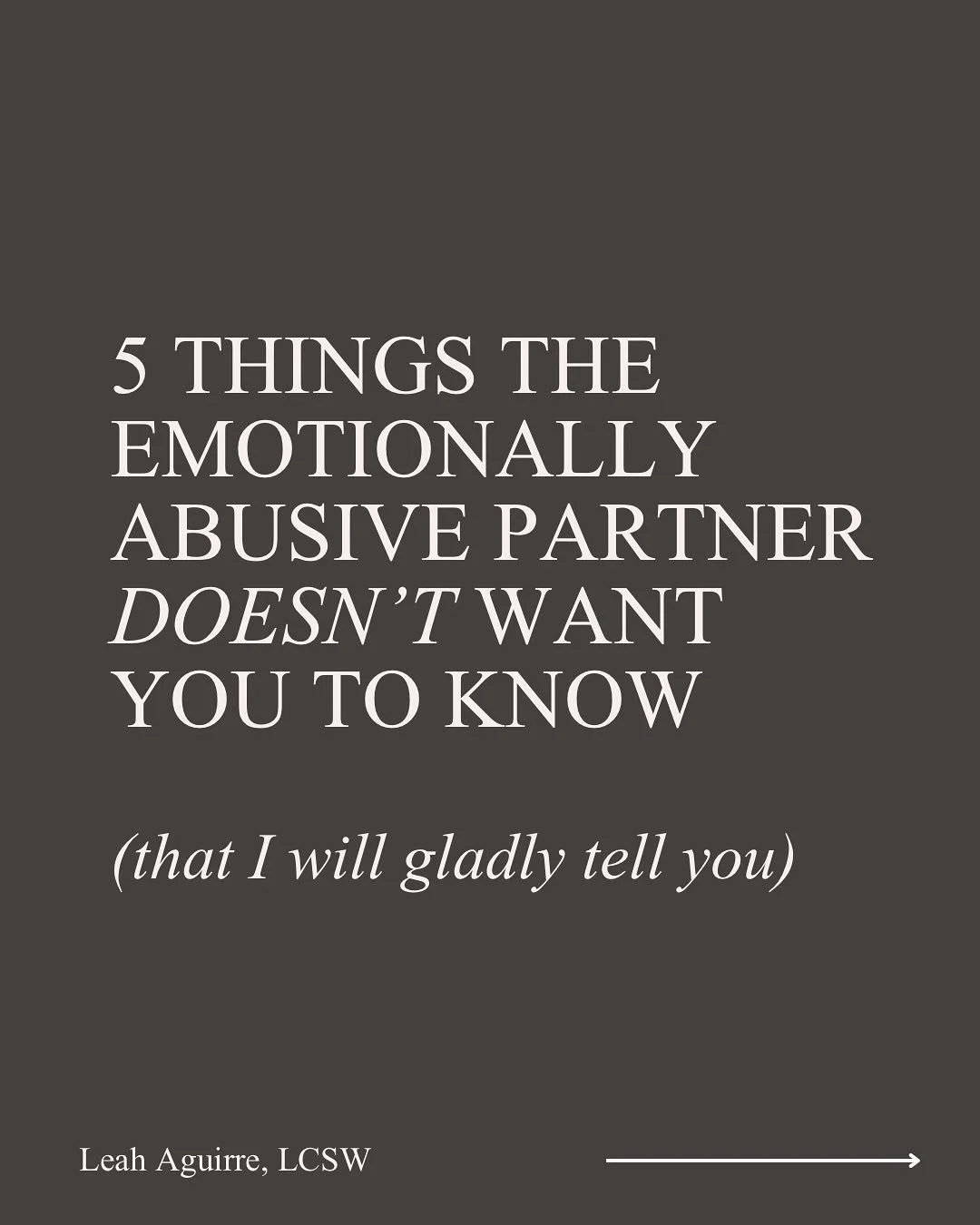 If no one ever taught you this, it makes sense that you&rsquo;ve questioned yourself instead of the relationship. 💔

Emotional abuse can be subtle and confusing. It can sound like:

➡️ &ldquo;You&rsquo;re too sensitive.&rdquo;
➡️ &ldquo;You&rsquo;re
