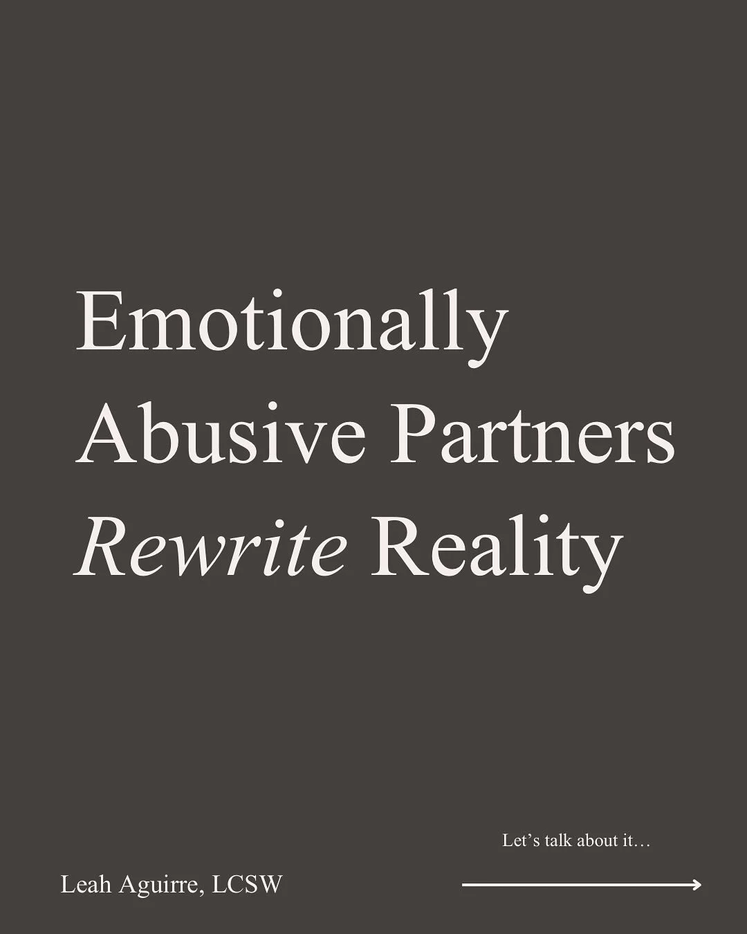 Emotional abuse isn&rsquo;t always loud.

Sometimes it sounds like &ldquo;concern,&rdquo; &ldquo;care,&rdquo; or &ldquo;I&rsquo;m just trying to help you&rdquo;&hellip; when really, it&rsquo;s CONTROL, and MANIPULATION and a slow REWRITING of your re
