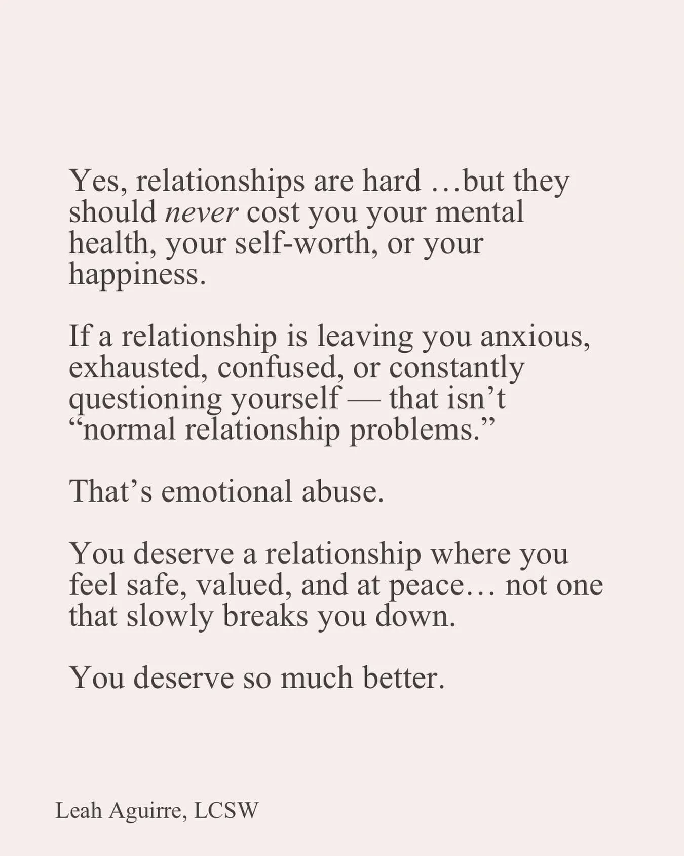 You don&rsquo;t have to normalize feeling anxious, confused, or torn down in a relationship. 

Love shouldn&rsquo;t cost you your peace. 

You deserve safety, clarity, and someone who treats your heart with care ❤️❤️&zwj;🩹

In Is This Really Love?, 
