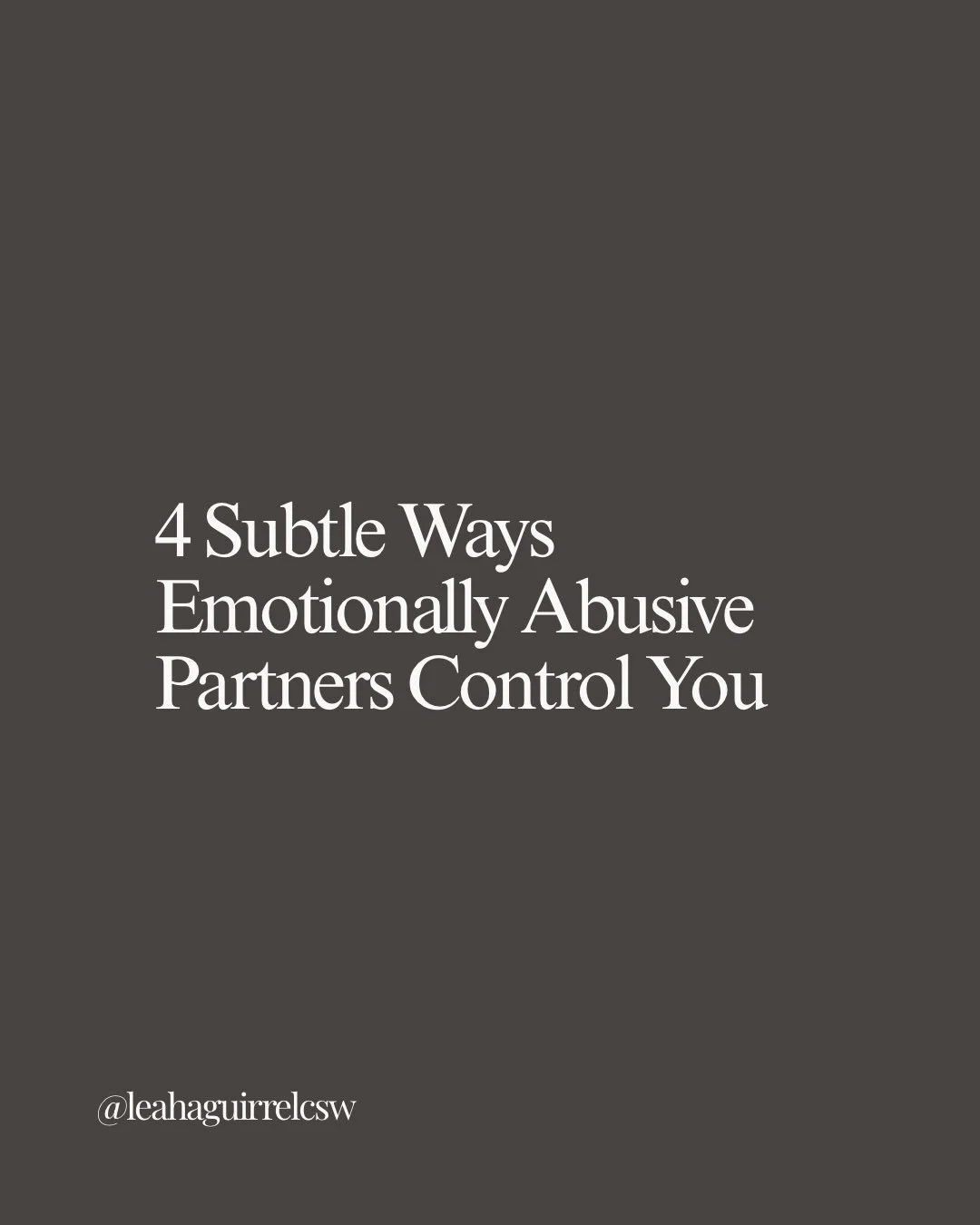 Emotional abuse is rarely obvious at first.

It seems &ldquo;not that bad&rdquo; or even &ldquo;normal&rdquo; in some ways.

A comment here.
A suggestion there.
A small guilt trip.
A shift in your behavior to &ldquo;keep the peace.&rdquo;

None of it