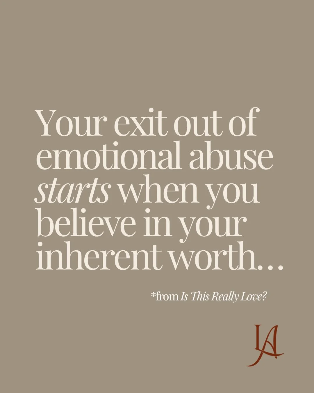 You are worthy of better.

I know it might not *feel* true, but it is. 

I promise.

Your worth is inherent&mdash;unchanging, unearned, undeniable.

When you reach the place where you truly believe that, a domino effect begins.

Something shifts.

Yo