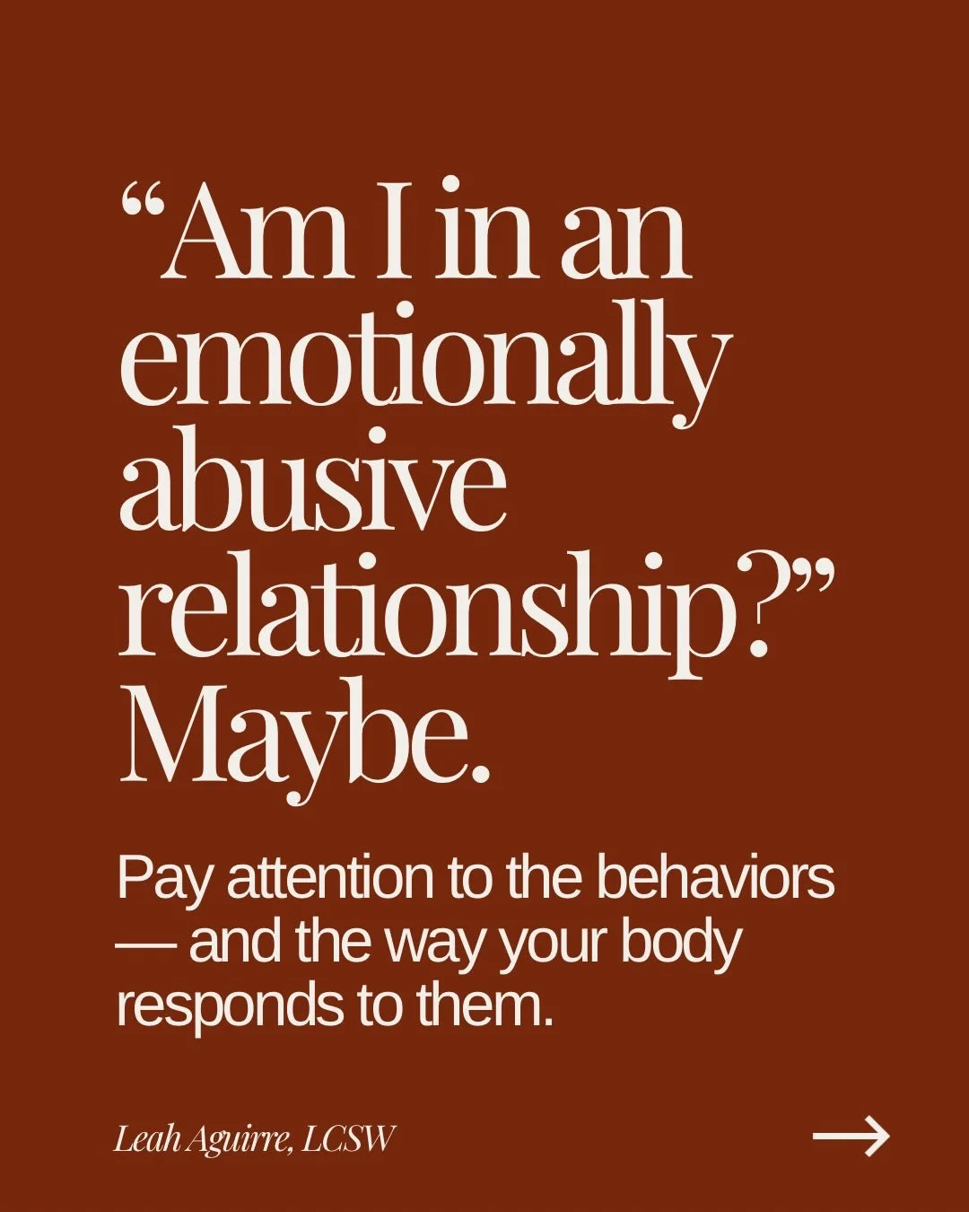 Oftentimes your body notices what your mind is still trying to rationalize.

Pay attention to behaviors that leave you feeling anxious, dismissed, unsafe, drained, or small.

Your discomfort and confusion is information.
Your intuition matters.
You d