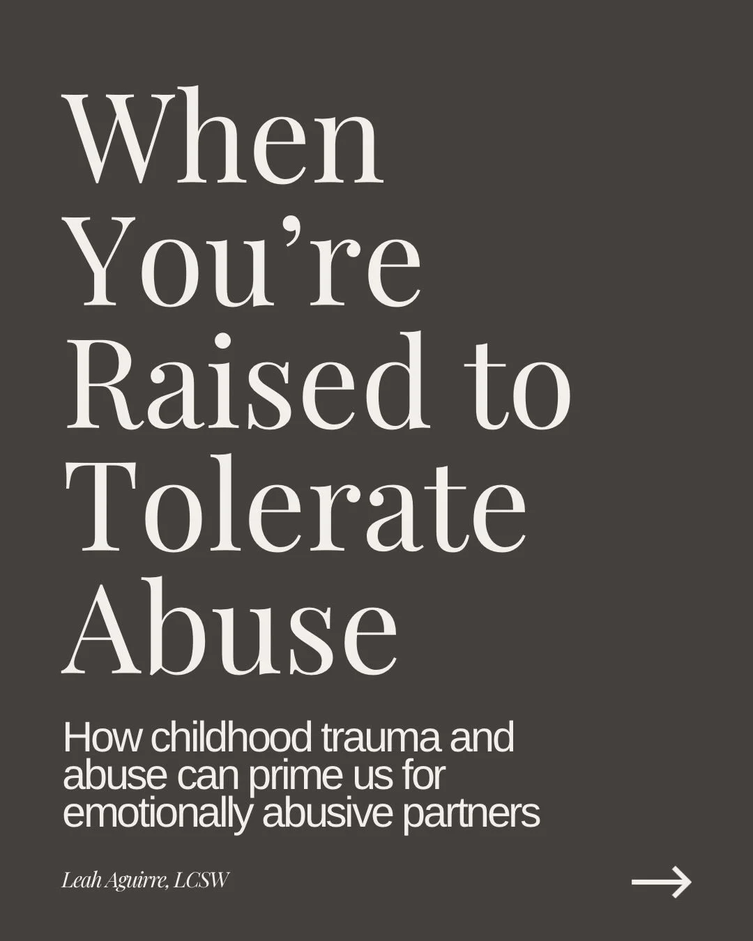 When you&rsquo;re raised to tolerate abuse, emotional abuse can feel normal long before it feels harmful.

Childhood trauma and attachment trauma can shape our nervous systems to expect inconsistency, criticism, emotional neglect, manipulation, unpre