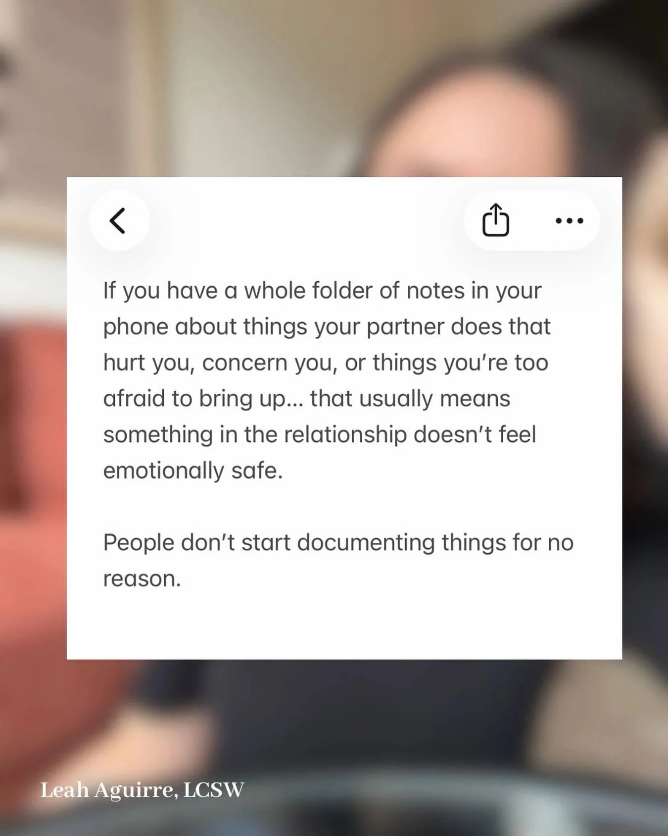 Hard truth: If it feels unsafe to be honest with your partner or in your relationship, it is (very likely) unsafe.

Avoiding these difficult conversations or sharing your real feelings, concerns and experiences with your partner is a sign that there 