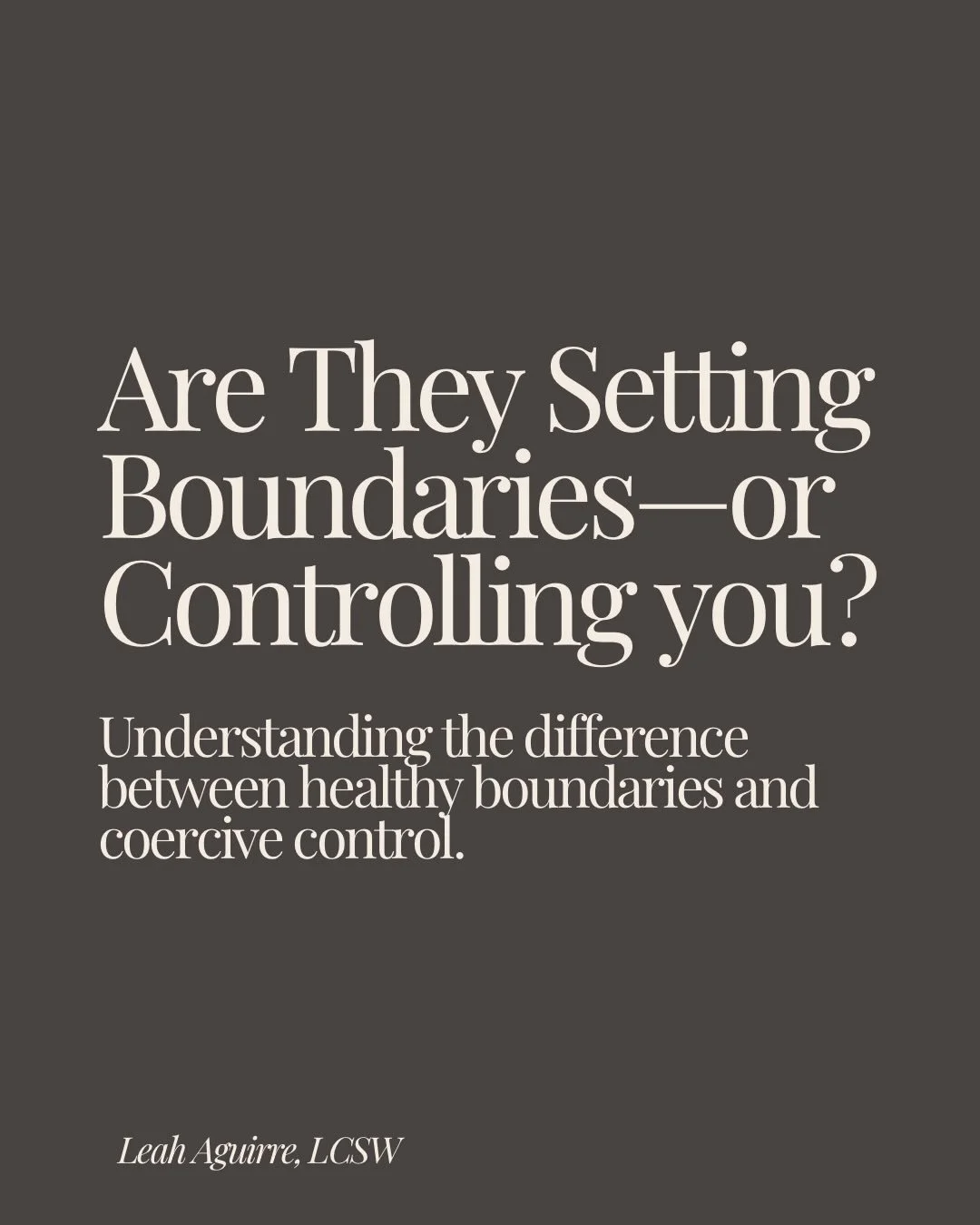 A boundary protects your basic rights&mdash;your privacy, emotional wellbeing, independence, safety, and autonomy&mdash;without controlling someone else or infringing on their rights.

If it elicits fear, restricts freedom, or is used to gain power o