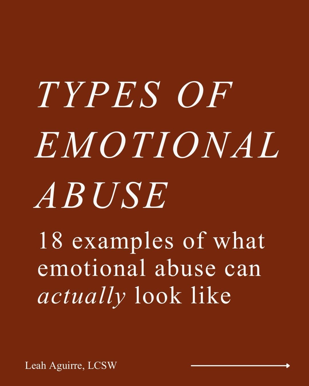 One of the hardest things about emotional abuse is that it often doesn&rsquo;t look abusive at first 😏

It&rsquo;s usually subtle (at least in the beginning).

It can sound like concern.
It can feel like love&mdash;especially when you experienced em
