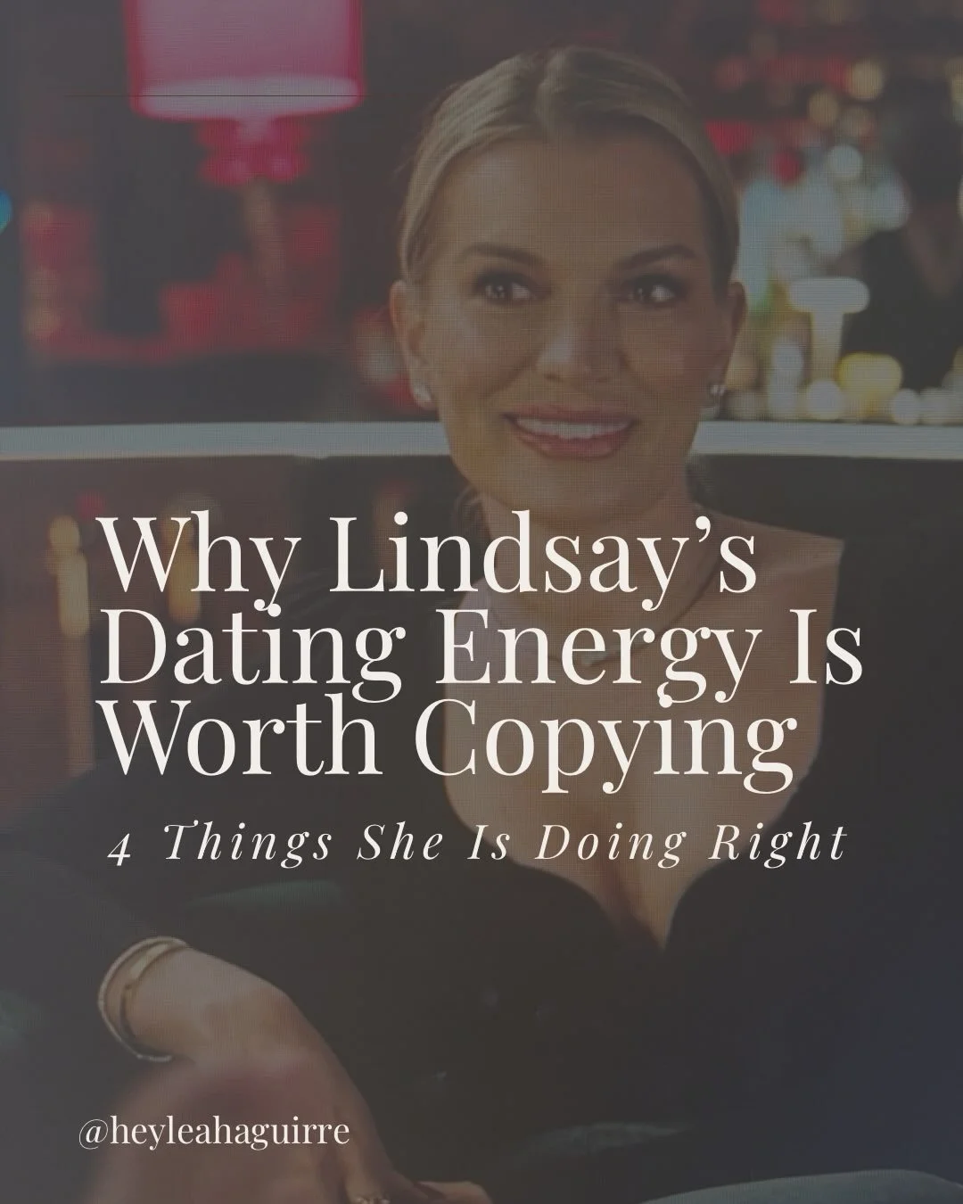 Lindsay post baby has really grown on me this year&hellip;😏😏

What stands out to me isn&rsquo;t just her confidence&mdash;it&rsquo;s her self-trust.

She&rsquo;s clear on what she wants, isn&rsquo;t settling, and doesn&rsquo;t seem to be dating fro