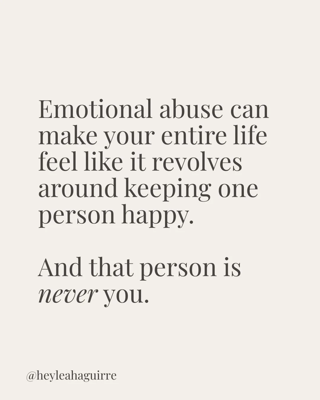 Emotional abuse is all-consuming. It dominates your life.

And yet somehow, we find ways to rationalize it or explain it away as just your average "relationship issue.&rdquo; 

But it's not a "relationship issue" or a "couple's is