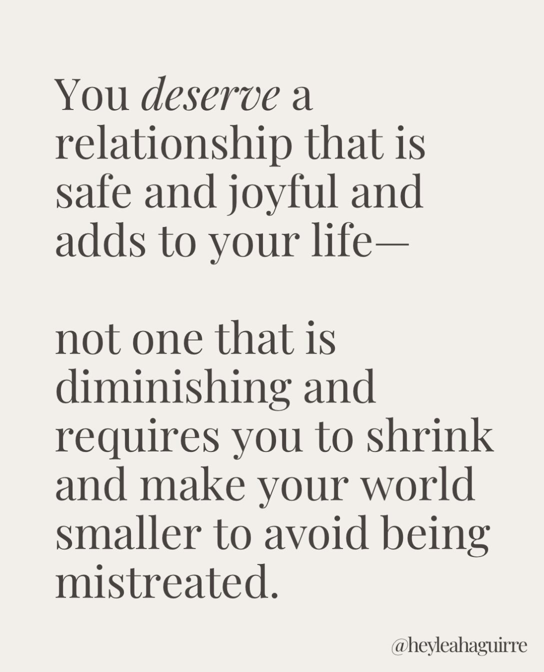 You deserve more&mdash;I promise ❤️

We don&rsquo;t have to call it abuse, but if the relationship is a source of pain and harming you, that&rsquo;s more than enough  information.

A note on nuance: problematic, or intense relationship dynamic is abu