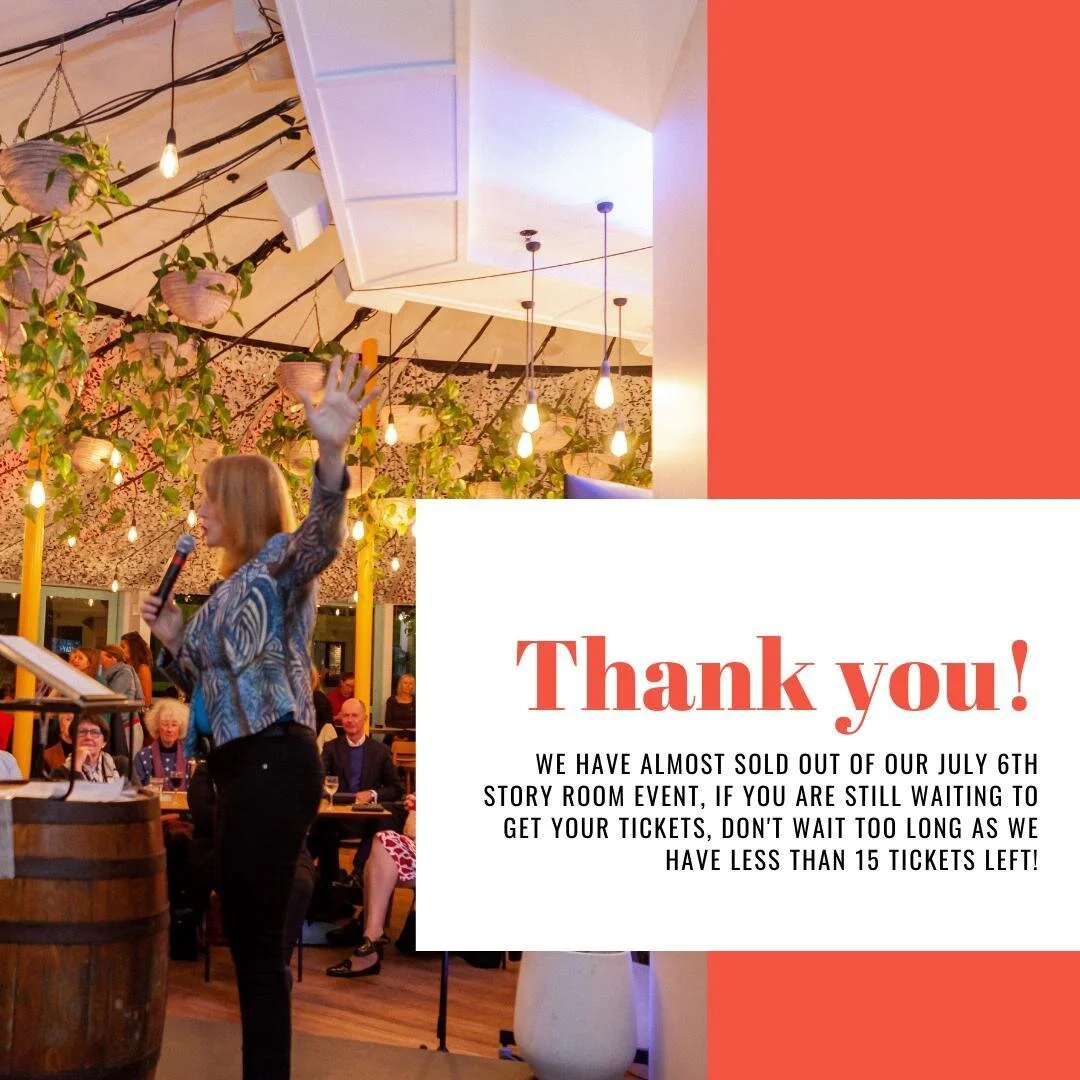 We have almost sold out of our JULY 6th Story Room Event, if you are still waiting to get your tickets, don't wait too long as we have less than 15 tickets left!

&ldquo;Life After&quot;
Tuesday, 7pm, 6th July
https://bit.ly/3g8hQhl

Story Room is an