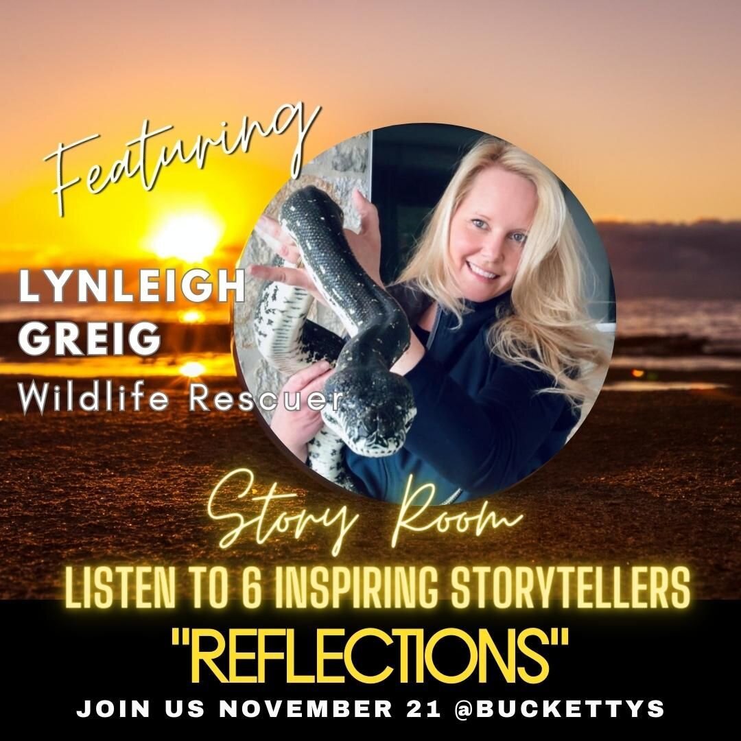 BOOK NOW for the Story Room November to hear from Lynleigh Greig &amp; 5 other inspirational speakers!!

Storytellers will speak on the topic:
'Reflections&rsquo;

November 21st - doors open at 6pm
Tickets are $35
BUY TICKETS NOW: click on the link i