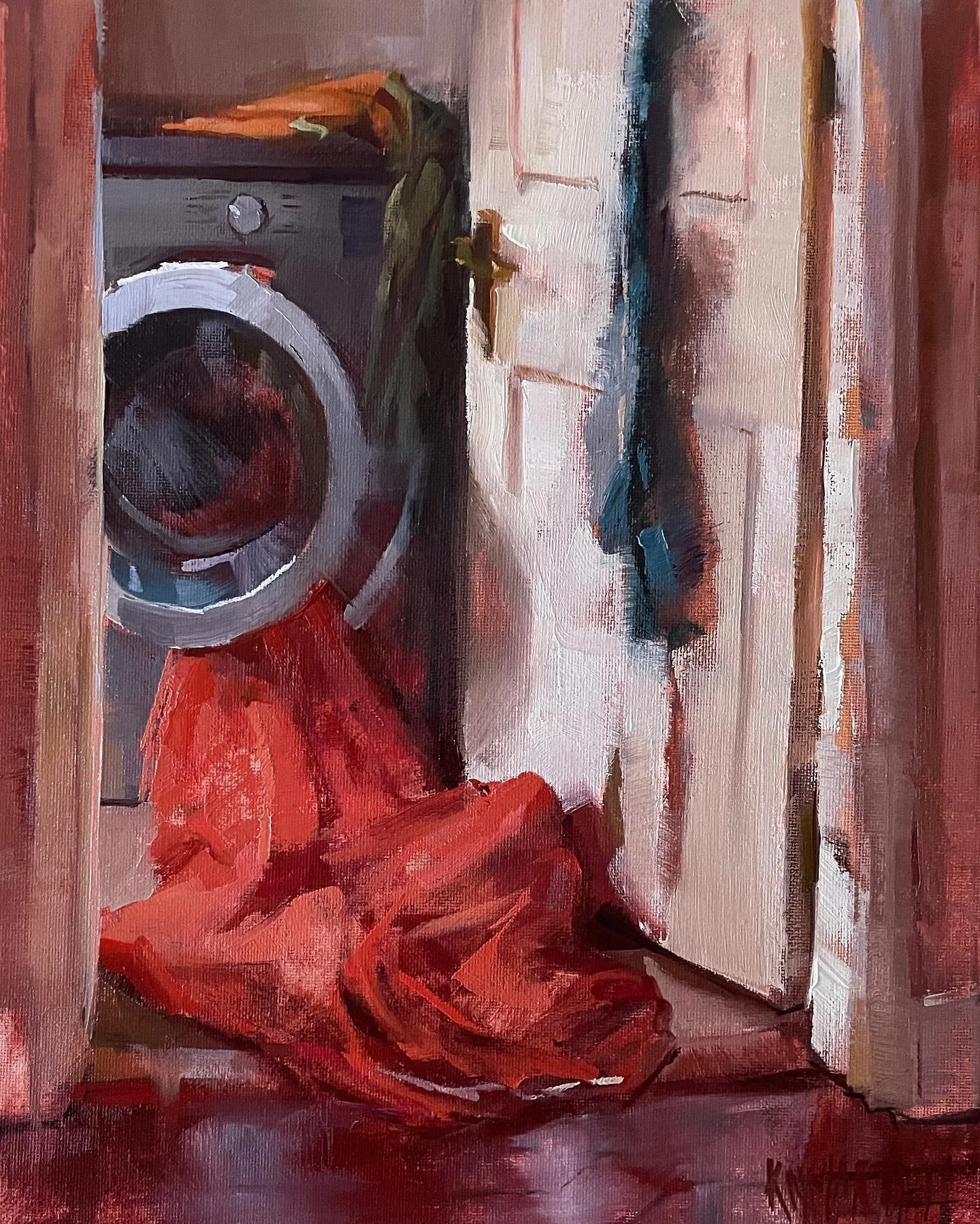 Husband says could you do some  laundry? What honey?! Paint? Paint the laundry!? 🤷&zwj;♀️
.
&ldquo;Monday&rsquo;s Laundry&rdquo;
20x25cm - oil on box canvas 
.
.
.
.
.
.
.
.
.
#stilllife #allaprima #stilllifeart #artistslife #paintingfromlife  #arti