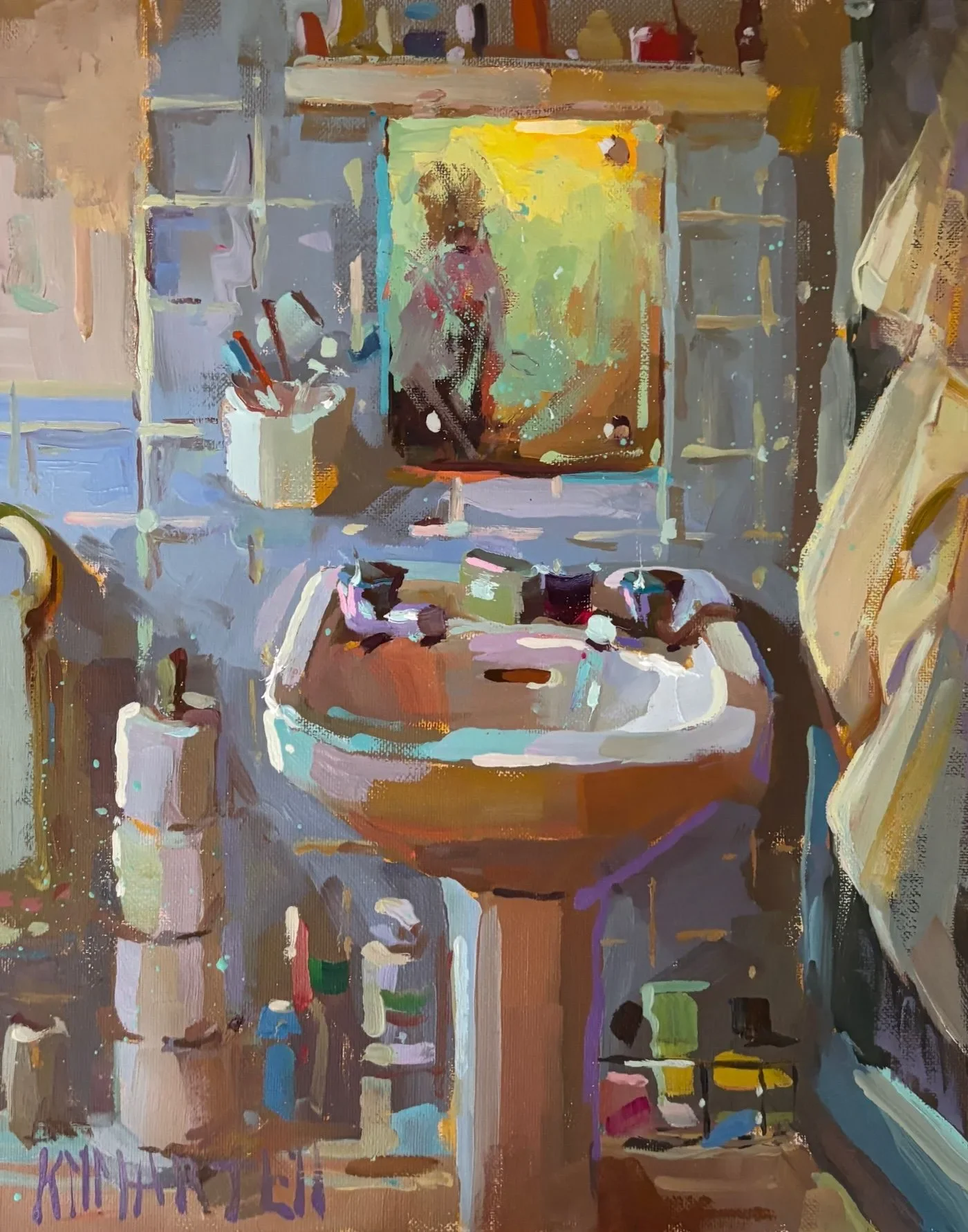 "One Tiny Morning" - 20x25cm - oil on canvas - £500.00 - Art & Horse Racing Gallery