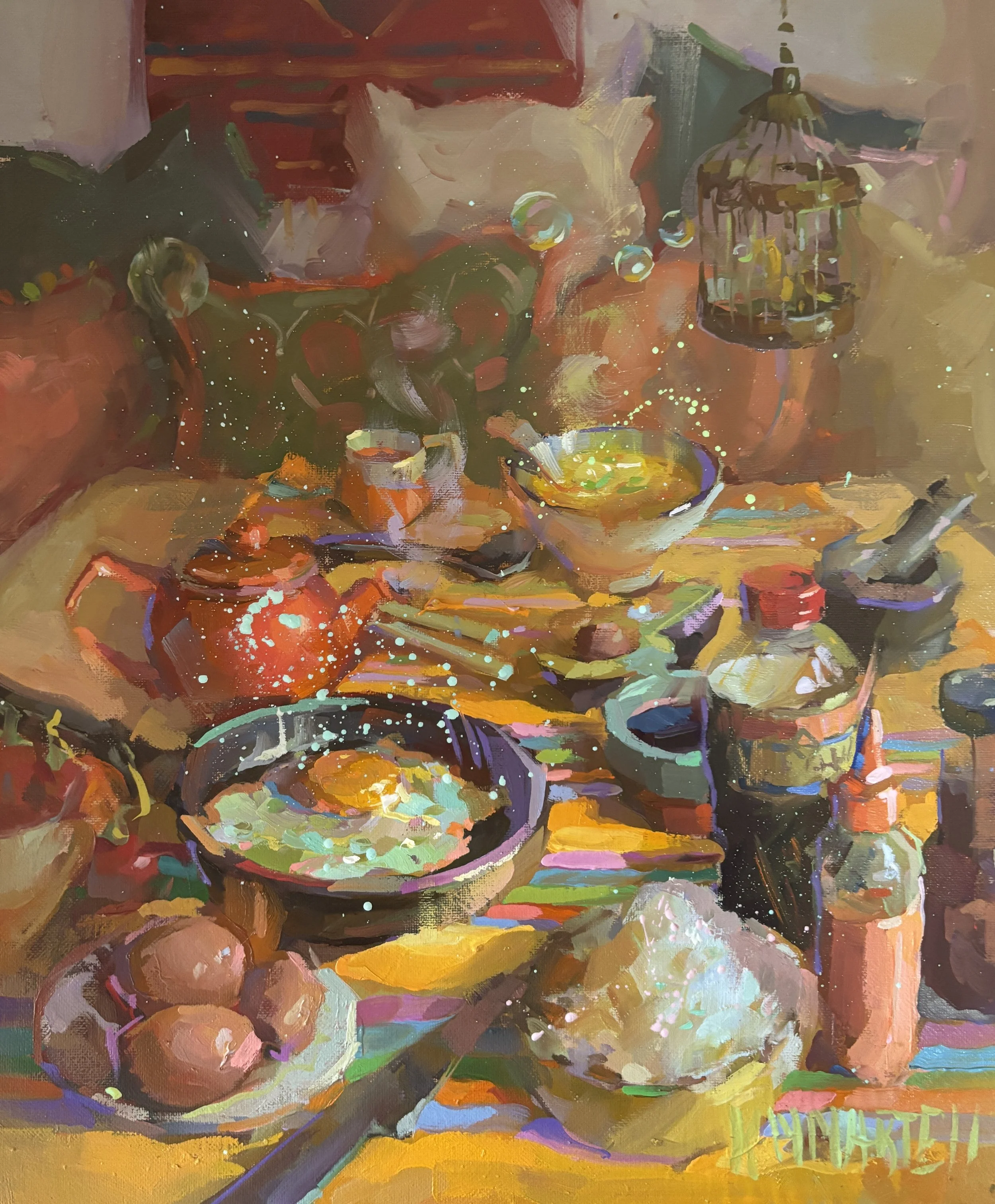 "She Sings for her Food" - 25x30cm - oil on canvas - €550 - ✨from the studio