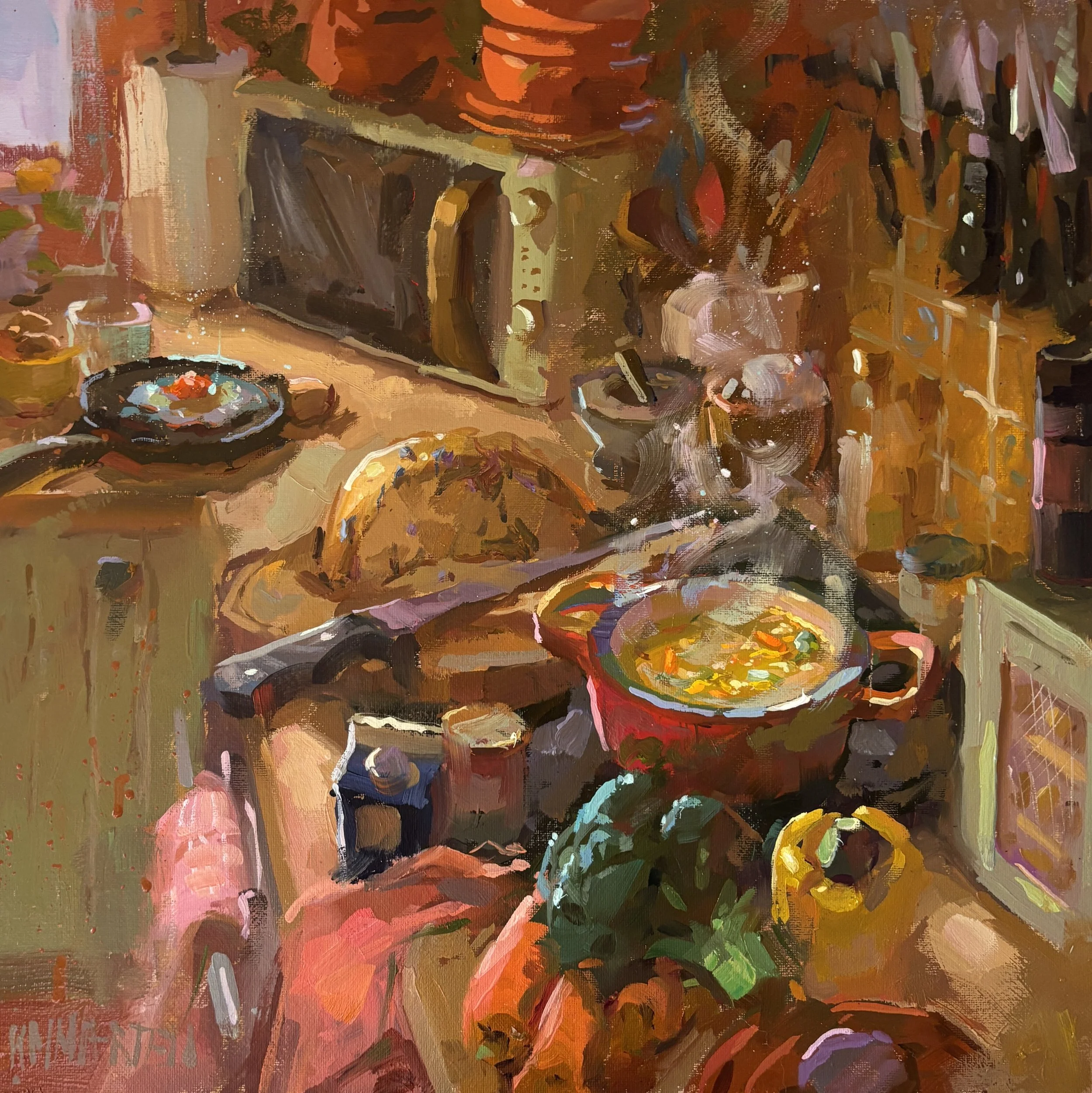 "You Knew it was Sunday" - 30x30cm - oil on canvas - €600 - ✨ from the studio
