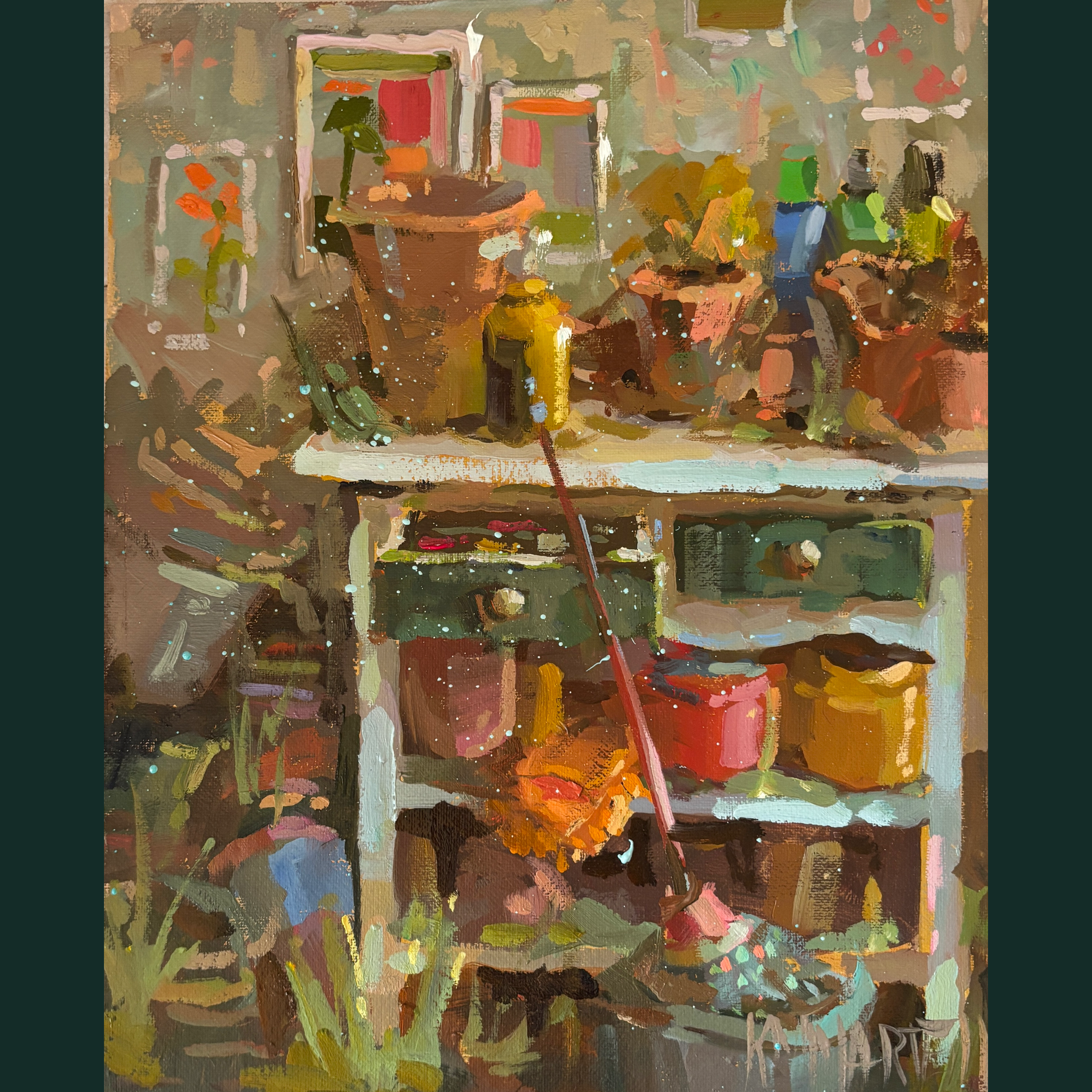 "Where the silly things grow" - 20x25cm - original oil painting