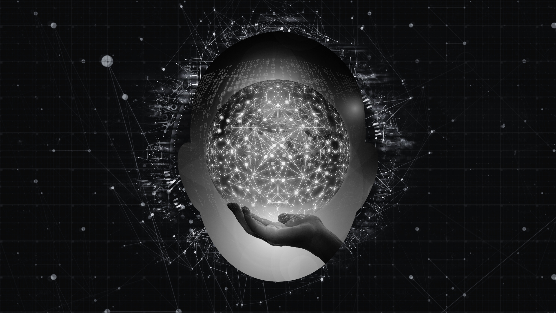 Conceptual illustration of artificial intelligence and the human mind, representing the relationship between AI, technology, and human resilience.