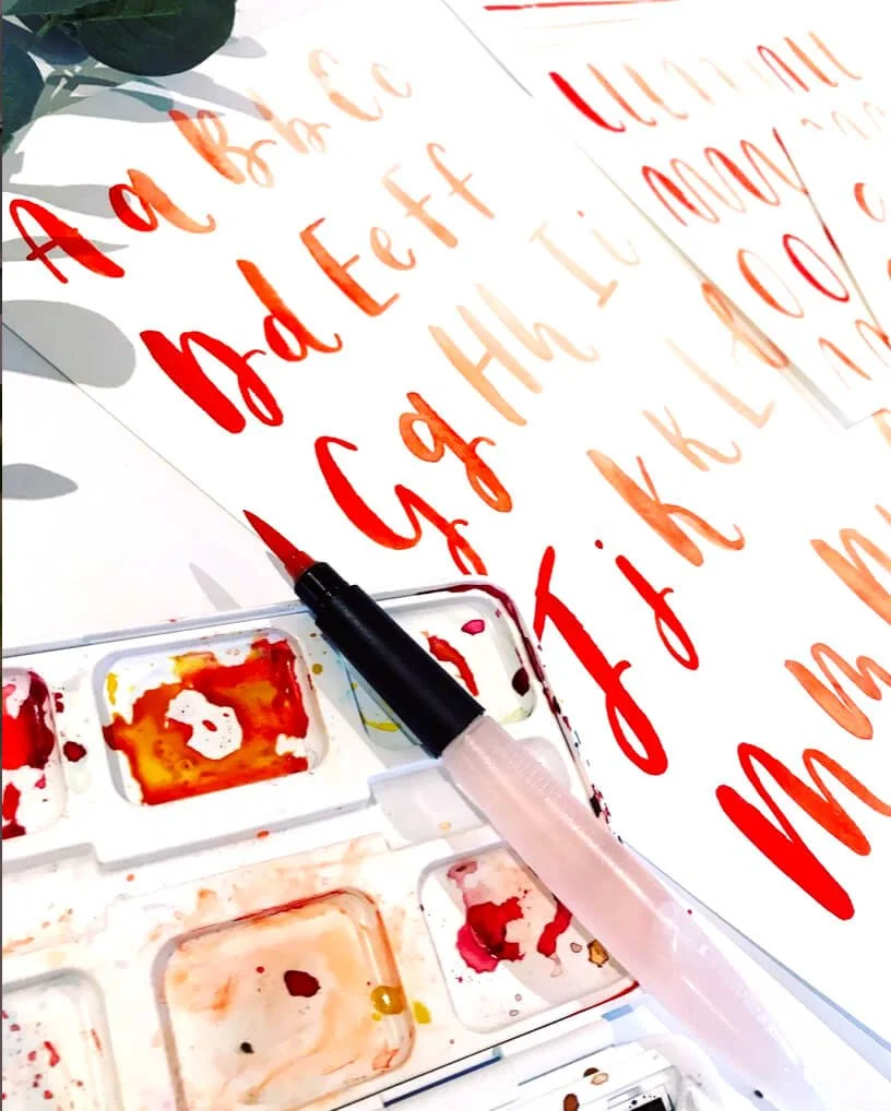 Watercolour Brush Lettering Leonardslee Gardens