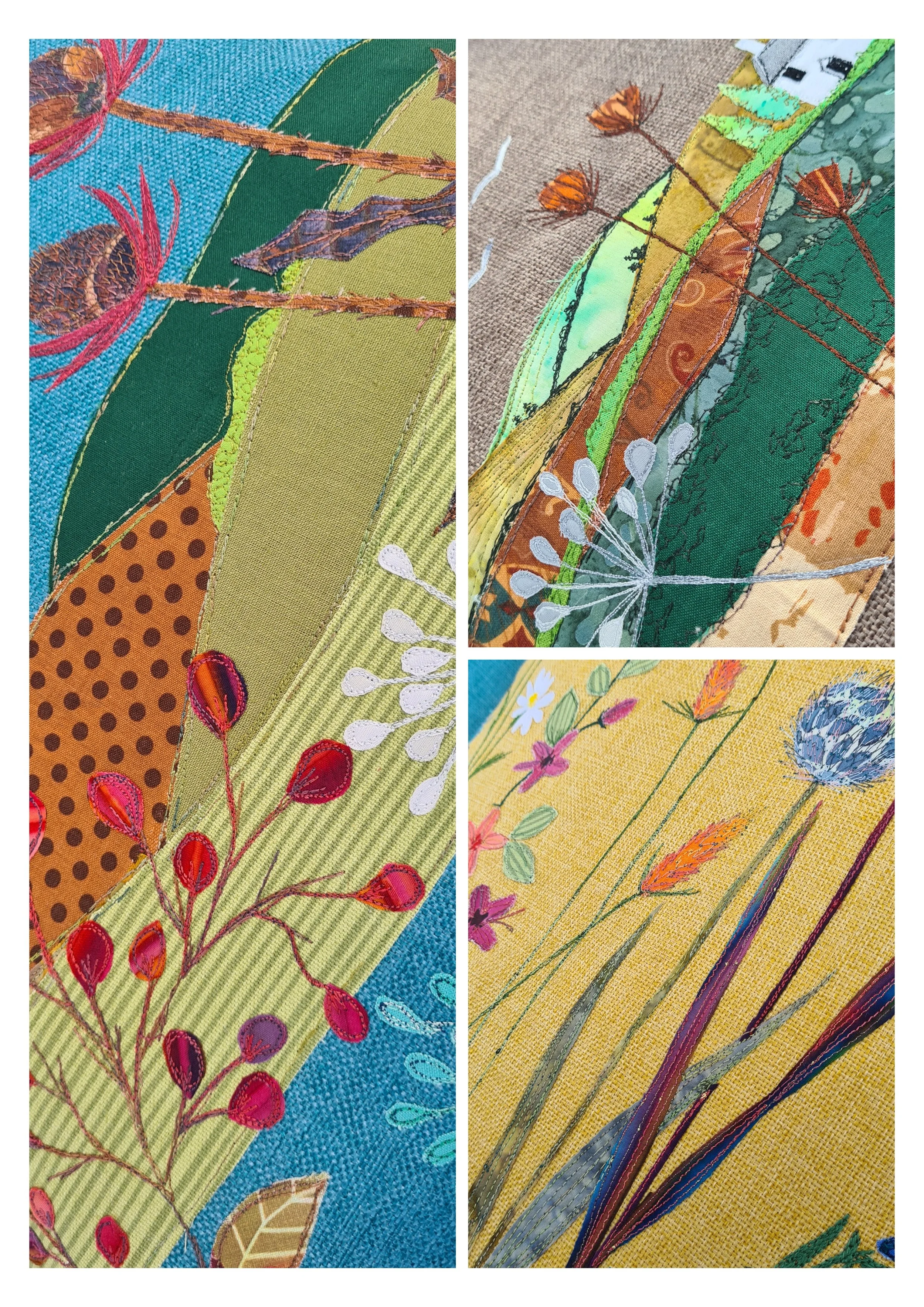 'Landscape’ Applique Freehand Machine Embroidery at Leonardslee Lakes &amp; Gardens
