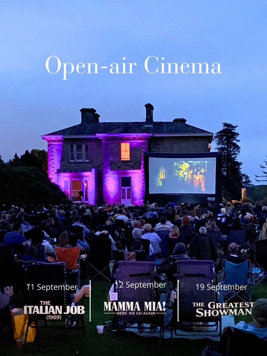 Movie magic meets summer evenings. 🎬

Join us this September for Summer Open-air Cinema at Leonardslee. On 11, 12 and 19 September, we'll be bringing three much-loved films to the Leonardslee House Lawn for unforgettable evenings under the stars. ✨
