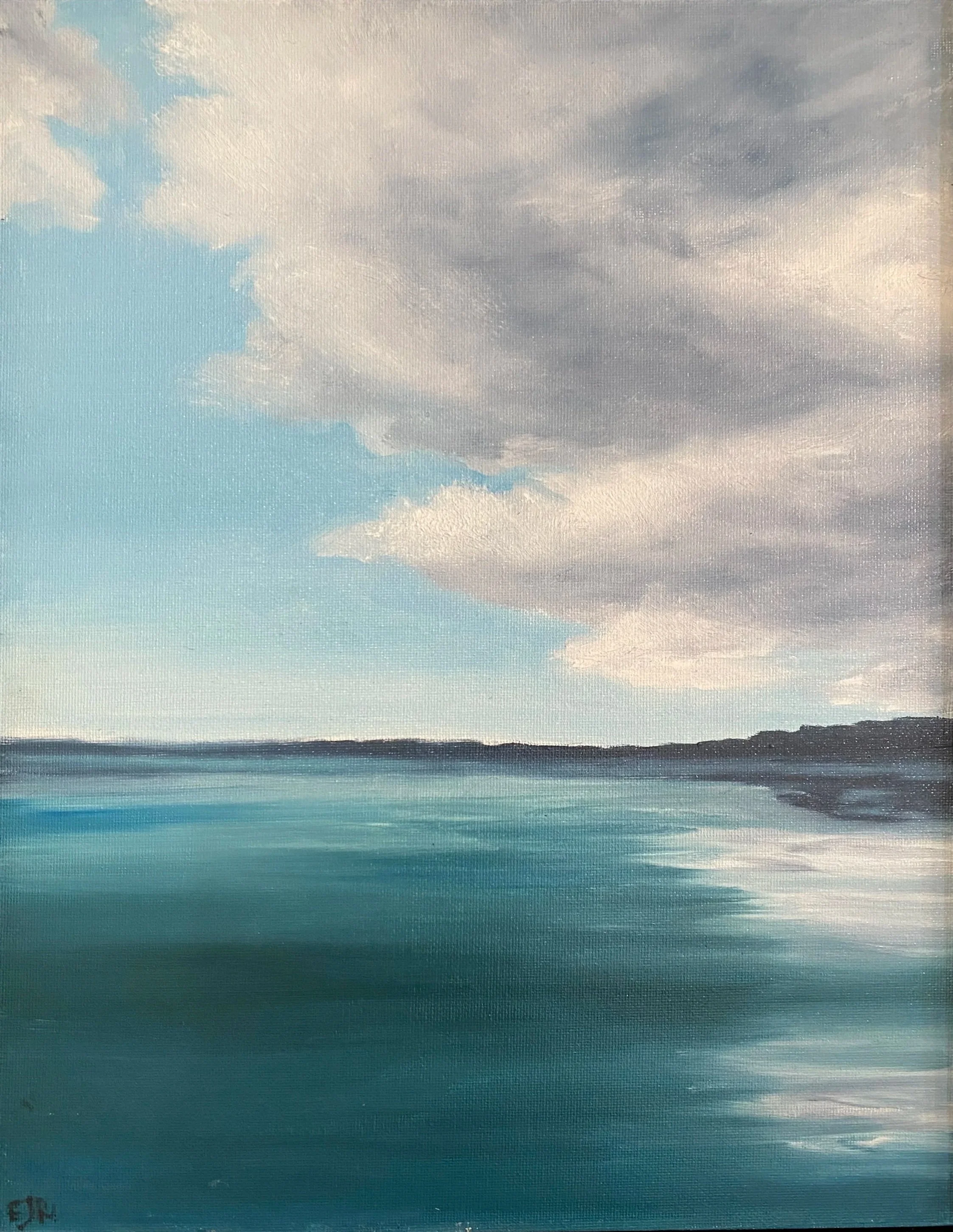 Storm Clouds, Oil on canvas, black frame. 12"x15"
$350
