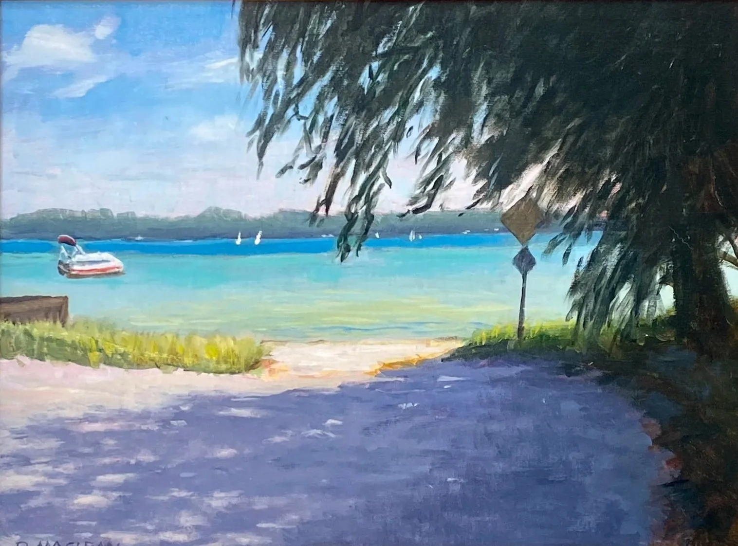 End of lake Street, oil on canvas 9x12" framed
$350