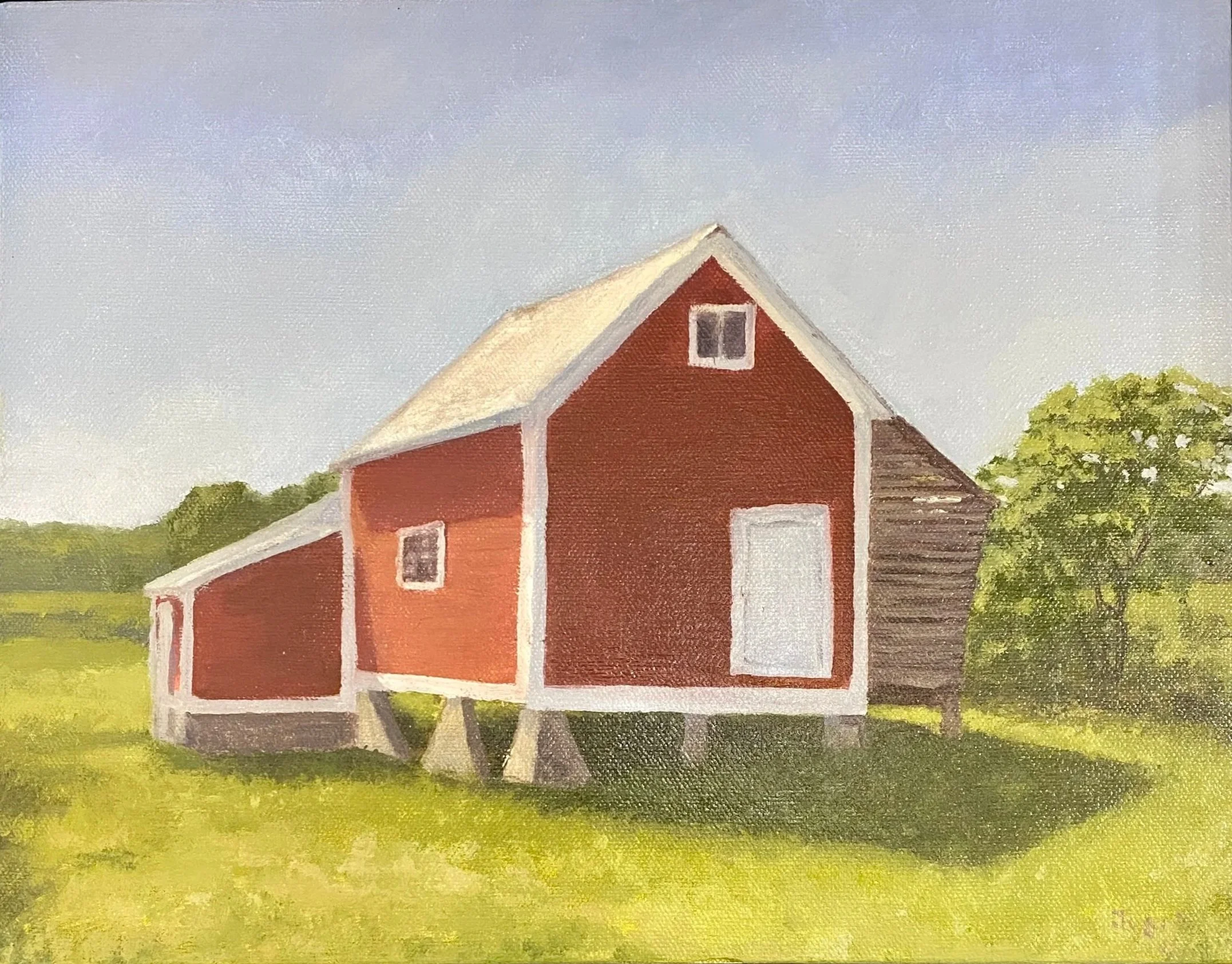 Red Barn at Port Oneida Farm, oil on canvas framed 11x14"
$260