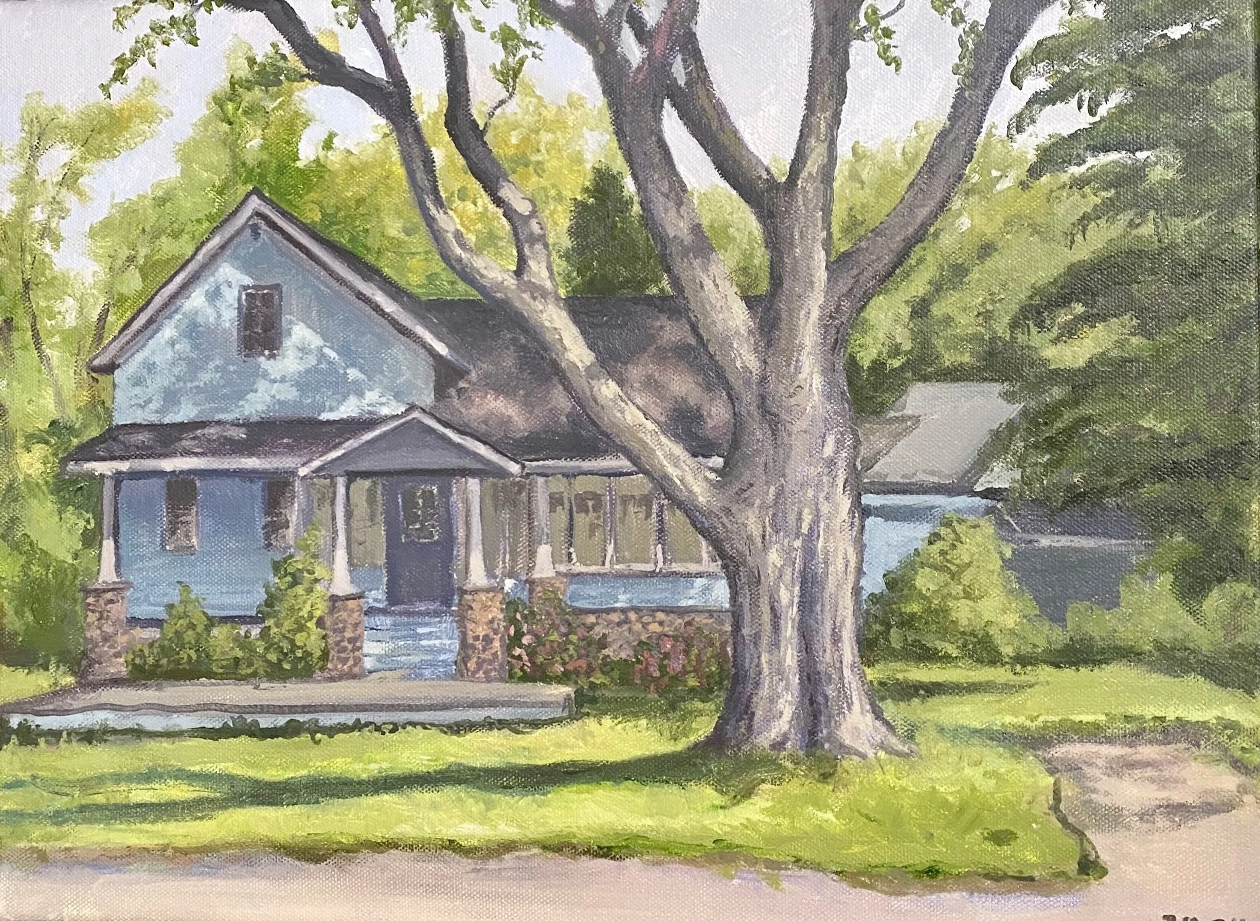 Gene Rantz House, Plein Air oil on canvas. 12x16"
$260