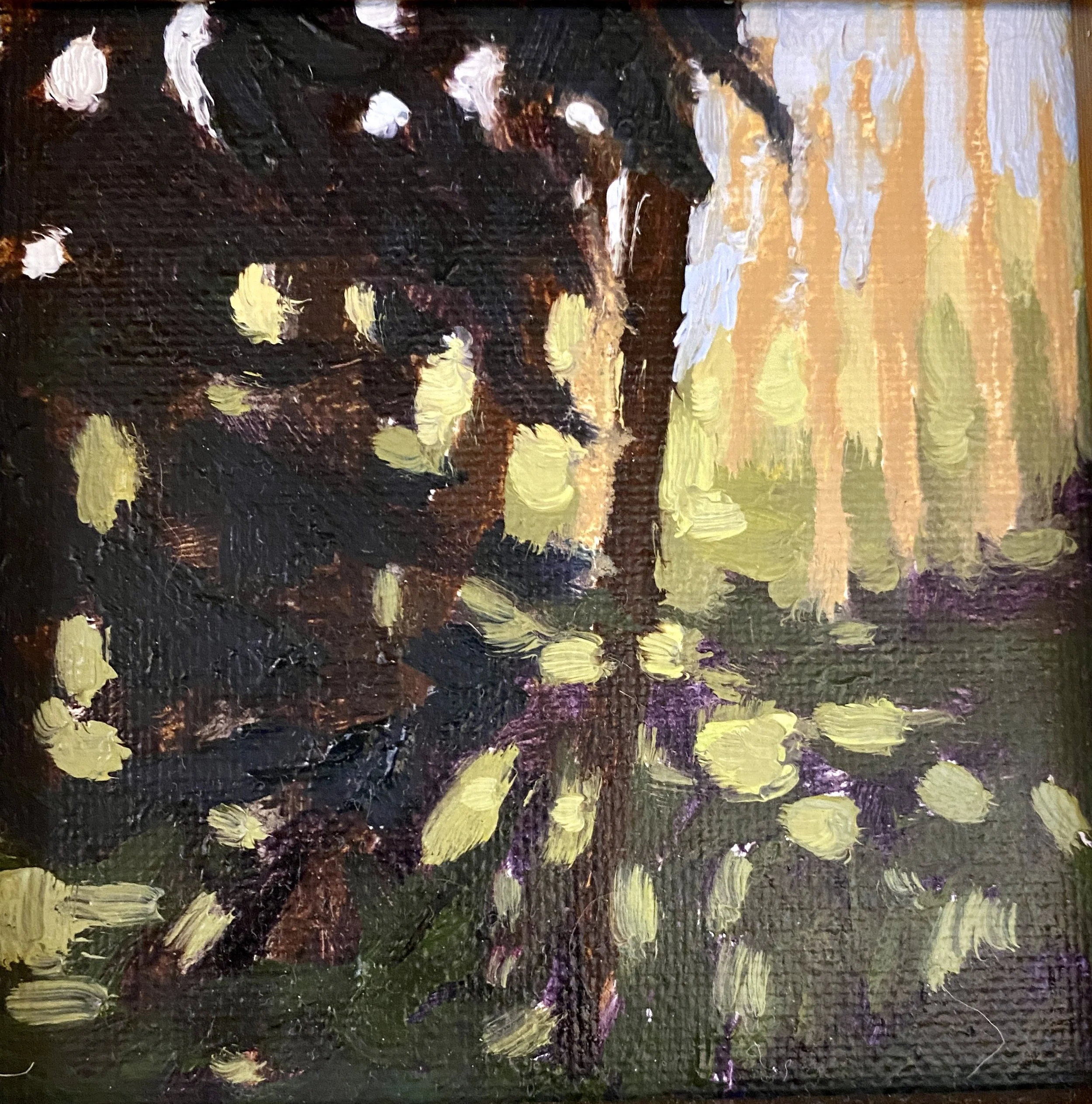 Light Study I, oil on panel, framed 4"x4" $250