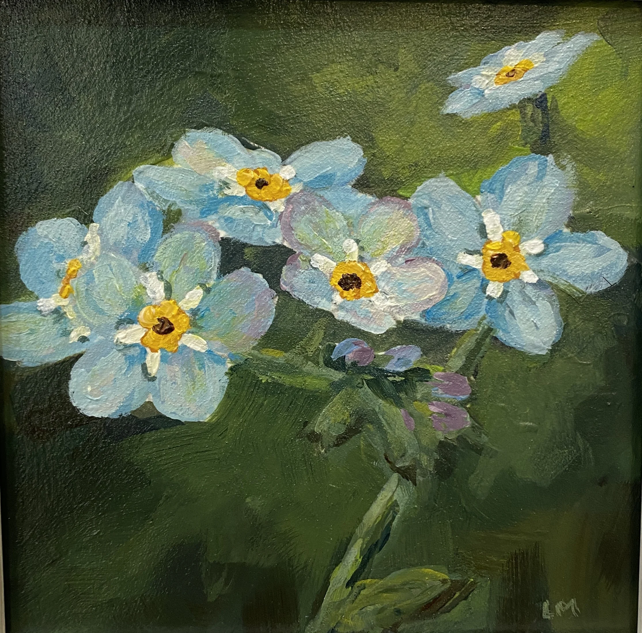 Forget-Me-Nots, acrylic framed $170