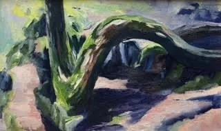 Moss III, oil on linen canvas 12"x20" framed $775