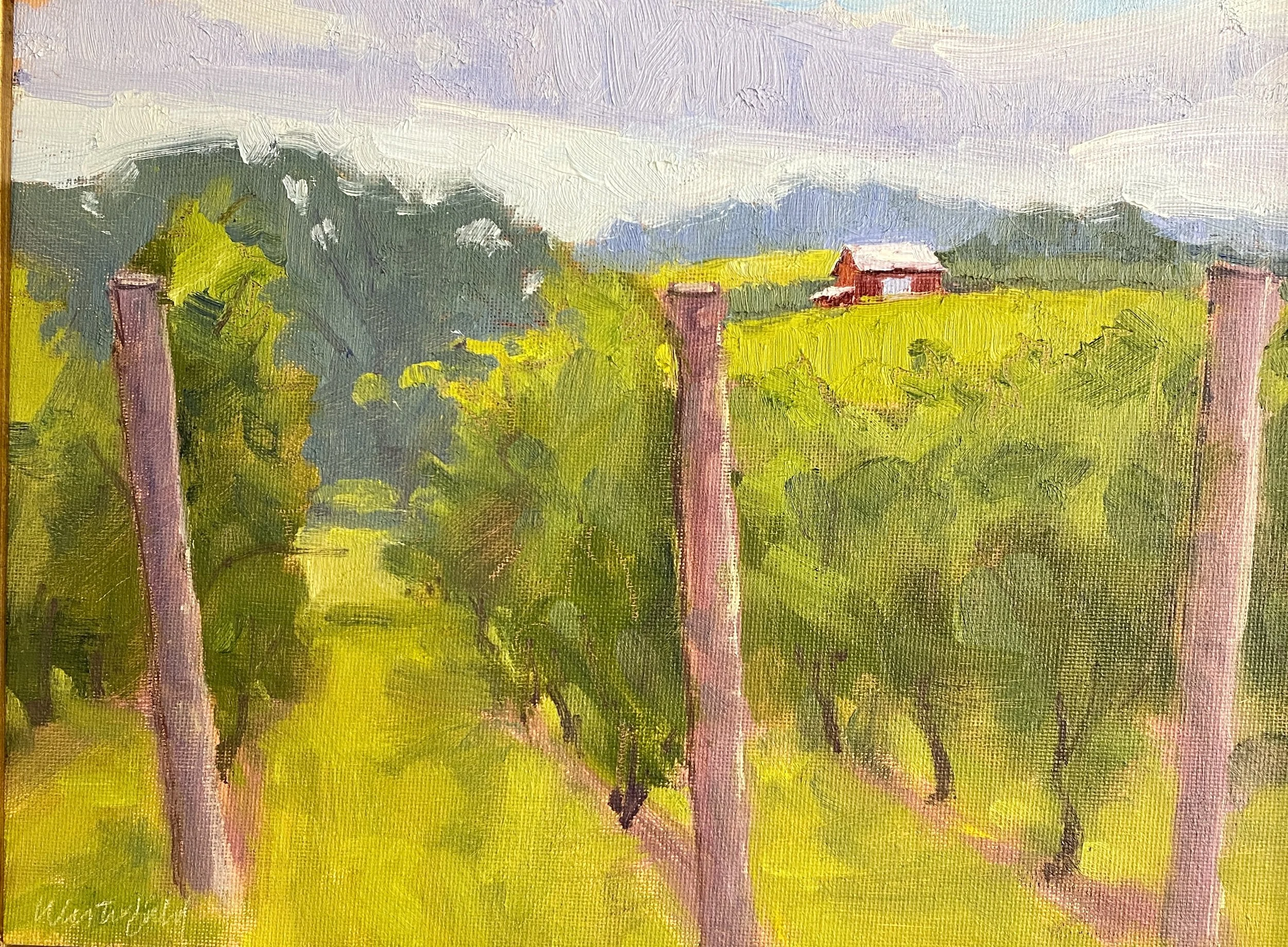Vineyard & Barn, oil & canvas 9"x12" framed  $500