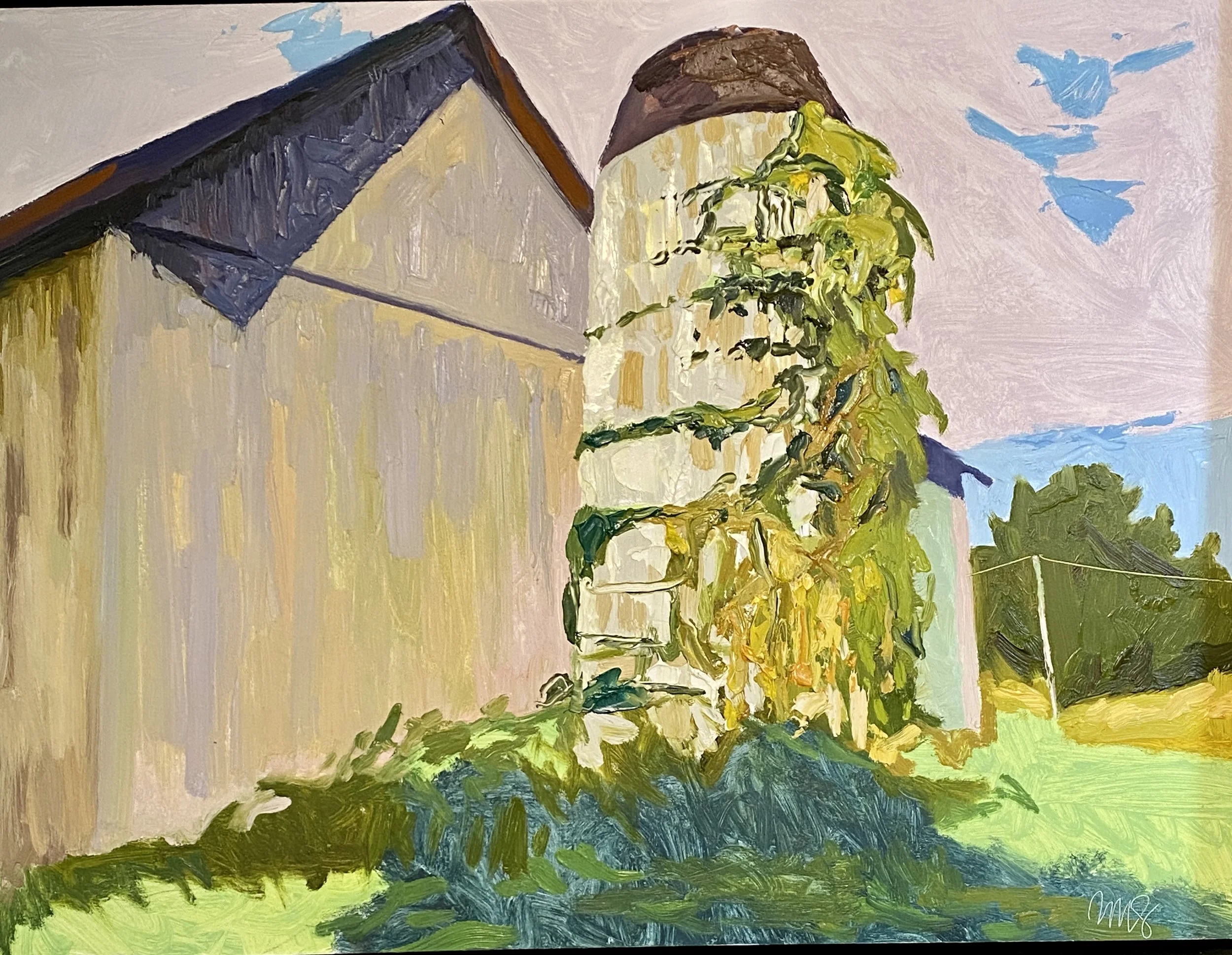 Wild Grape, plein air oil on panel, framed 12x16" framed
$500