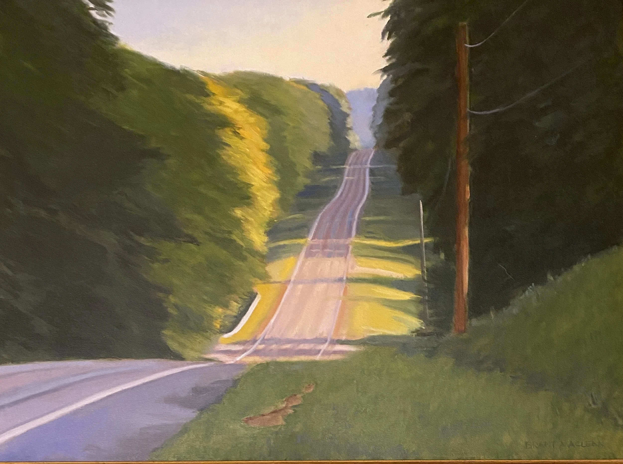 Benzonia Road II, oil on canvas framed 18"x24" $900