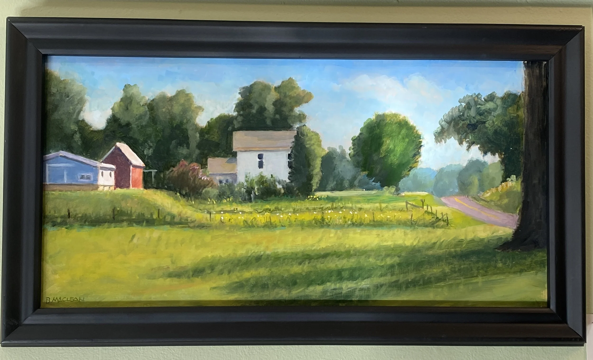 ted & Ilene's Farm oil on canvas 10x20" framed
$425