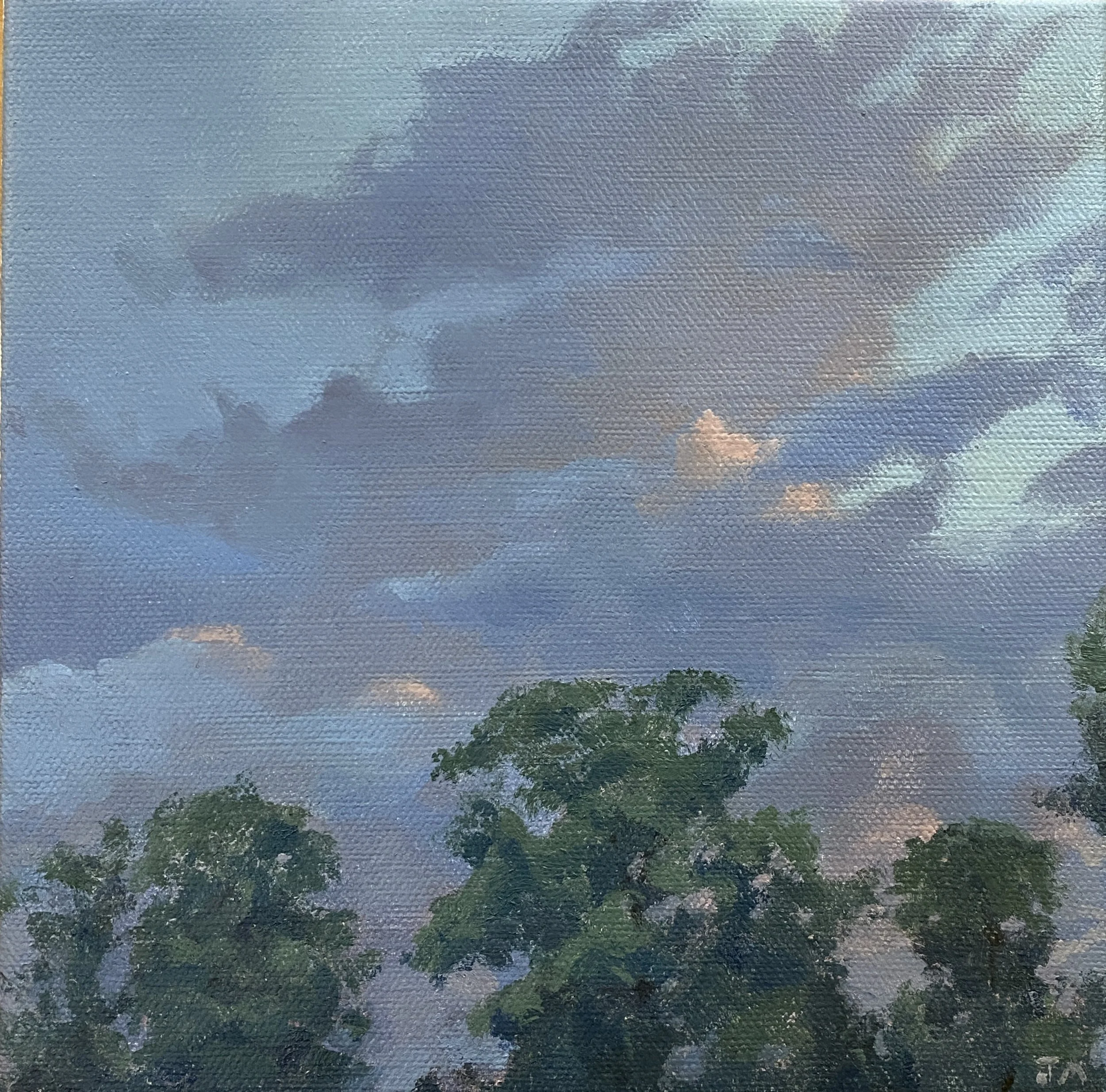 Suttons Bay Skies, oil on canvas 8x8 $350