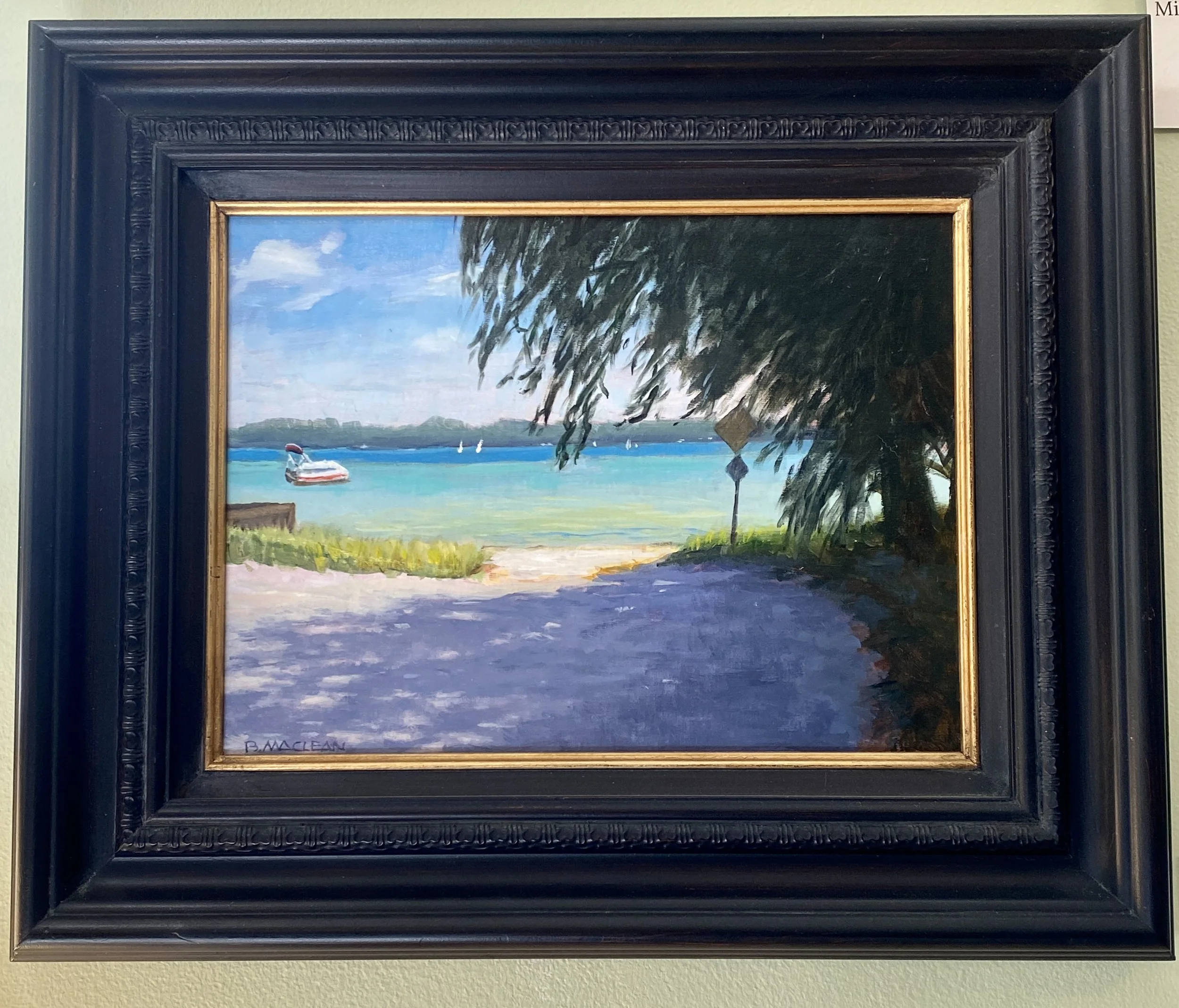 End of lake Street, oil on canvas 9x12" framed
$350