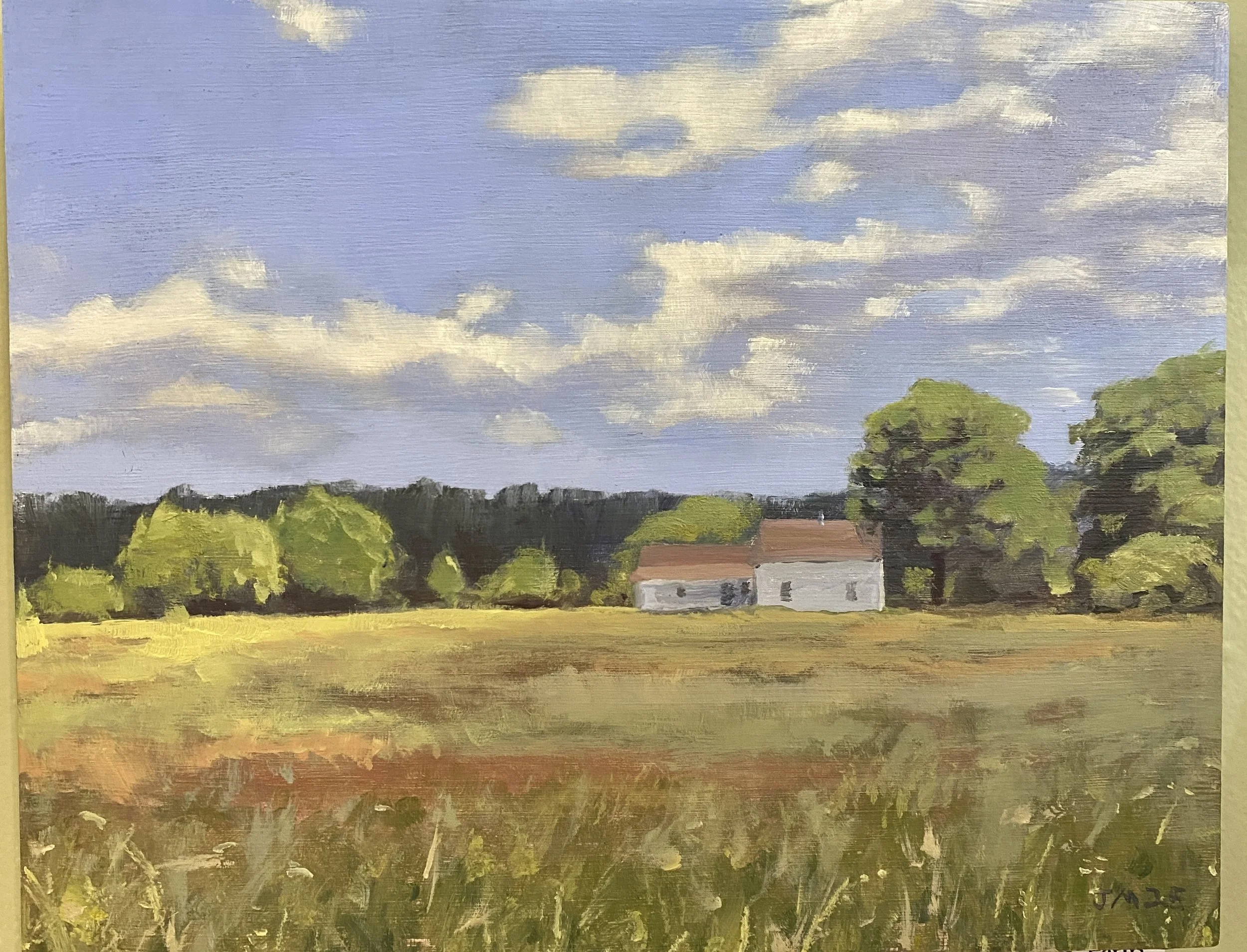 Howell Road Farm Northport. Oil on Wood. 8x10"
$280