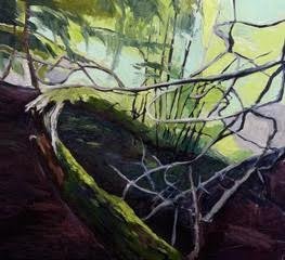 Moss II, oil on canvas 18"x20" framed $775