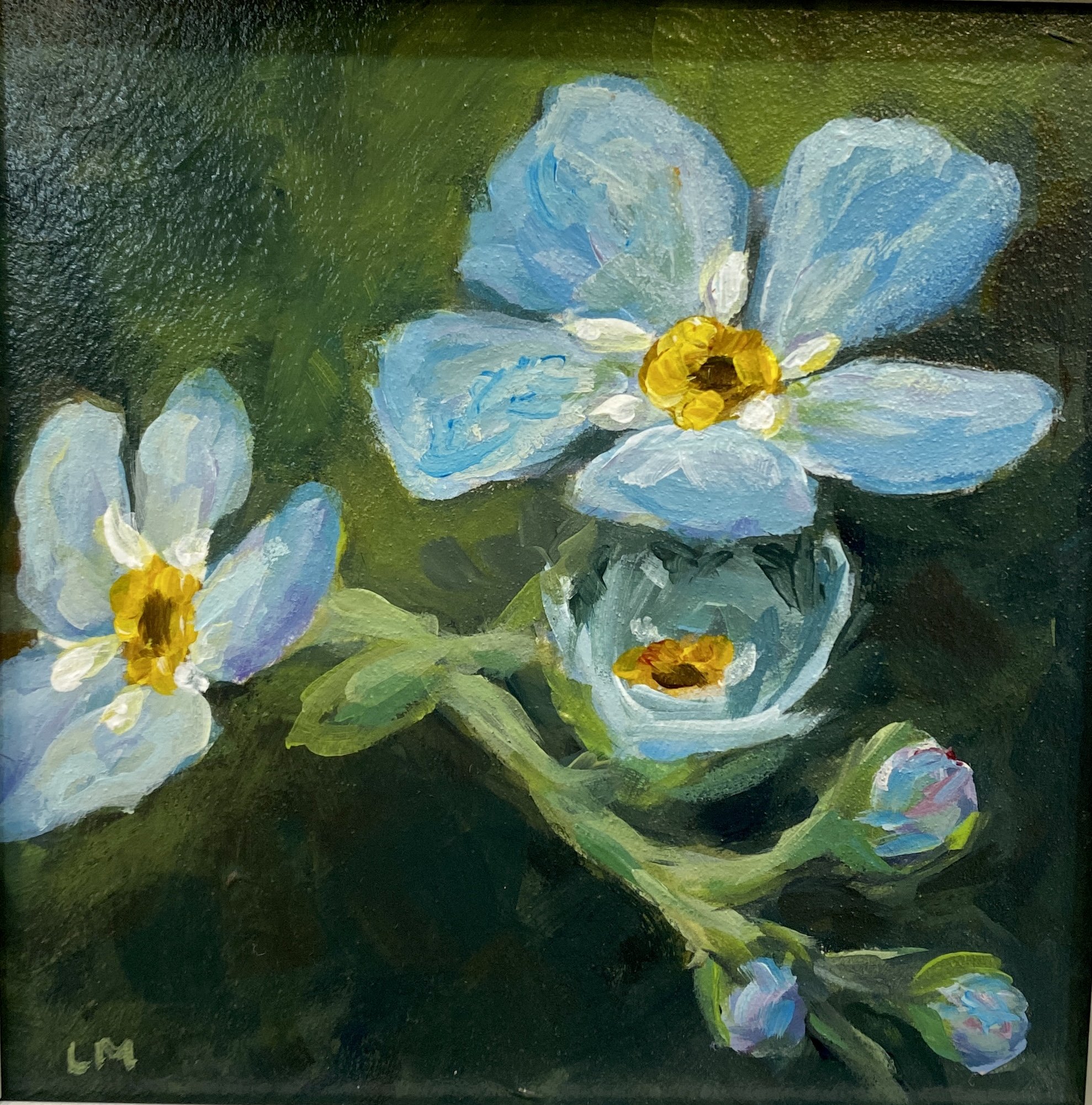 Forget-Me-Nots, acrylic framed $170