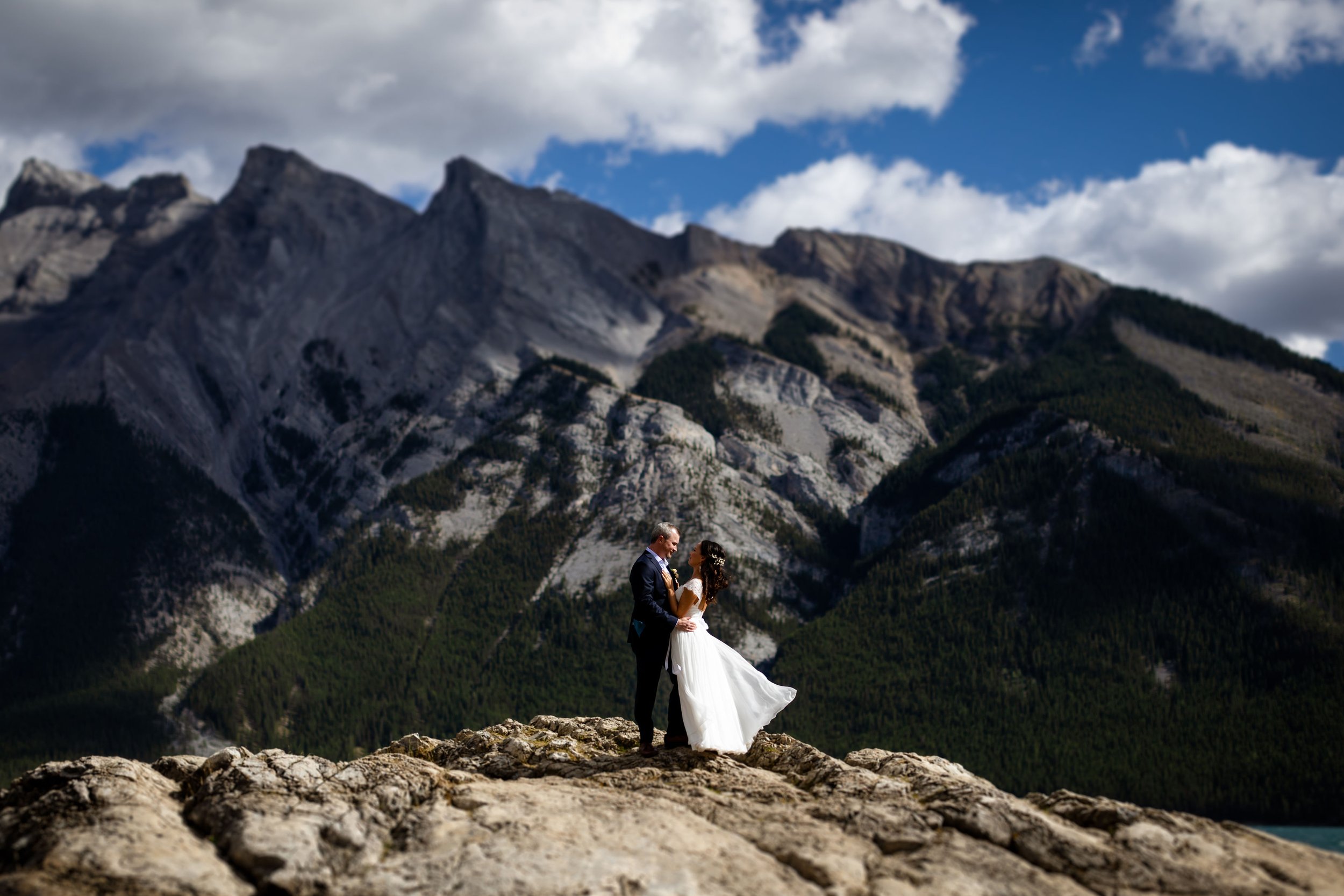  Lake Minnewanka Elopement, Banff Wedding Photographer 