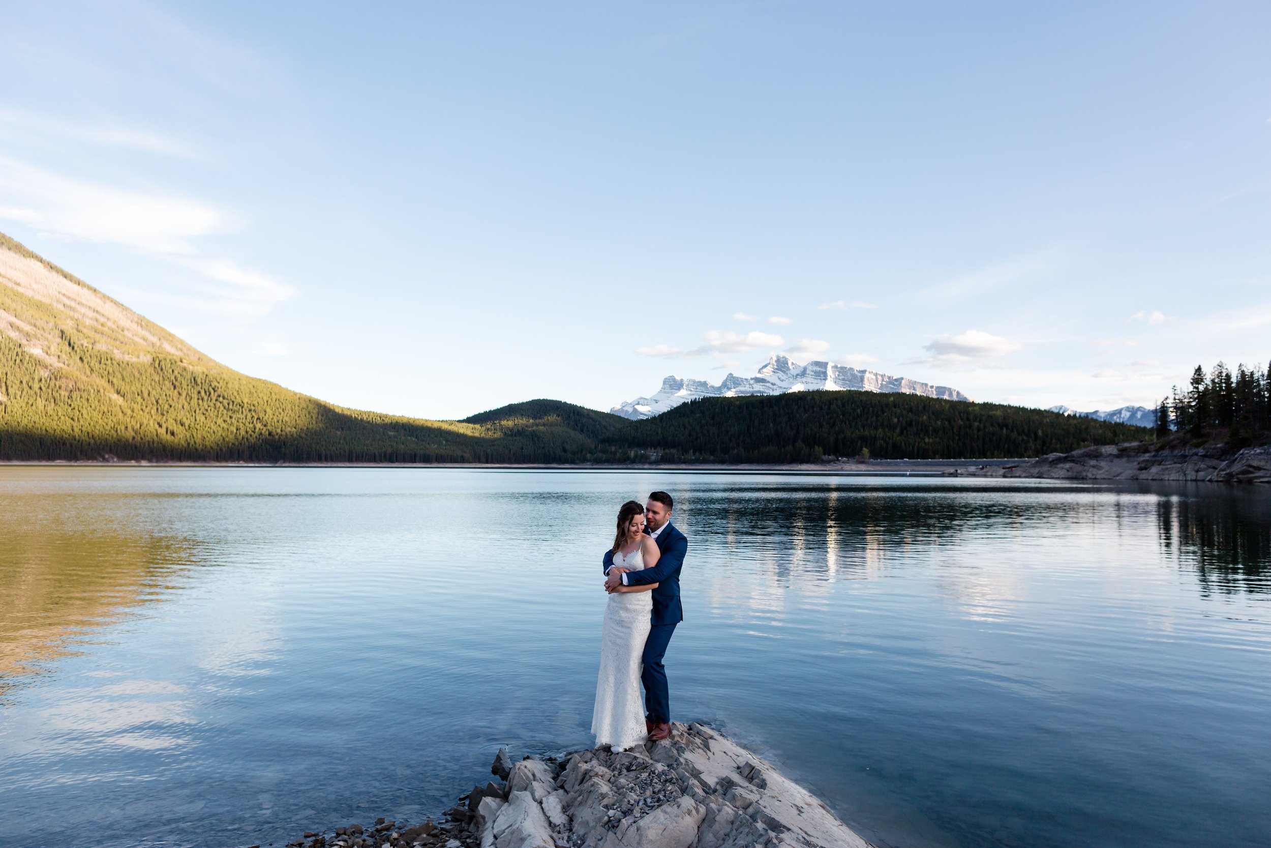  Lake Minnewanka Elopement, Banff Wedding Photographer 