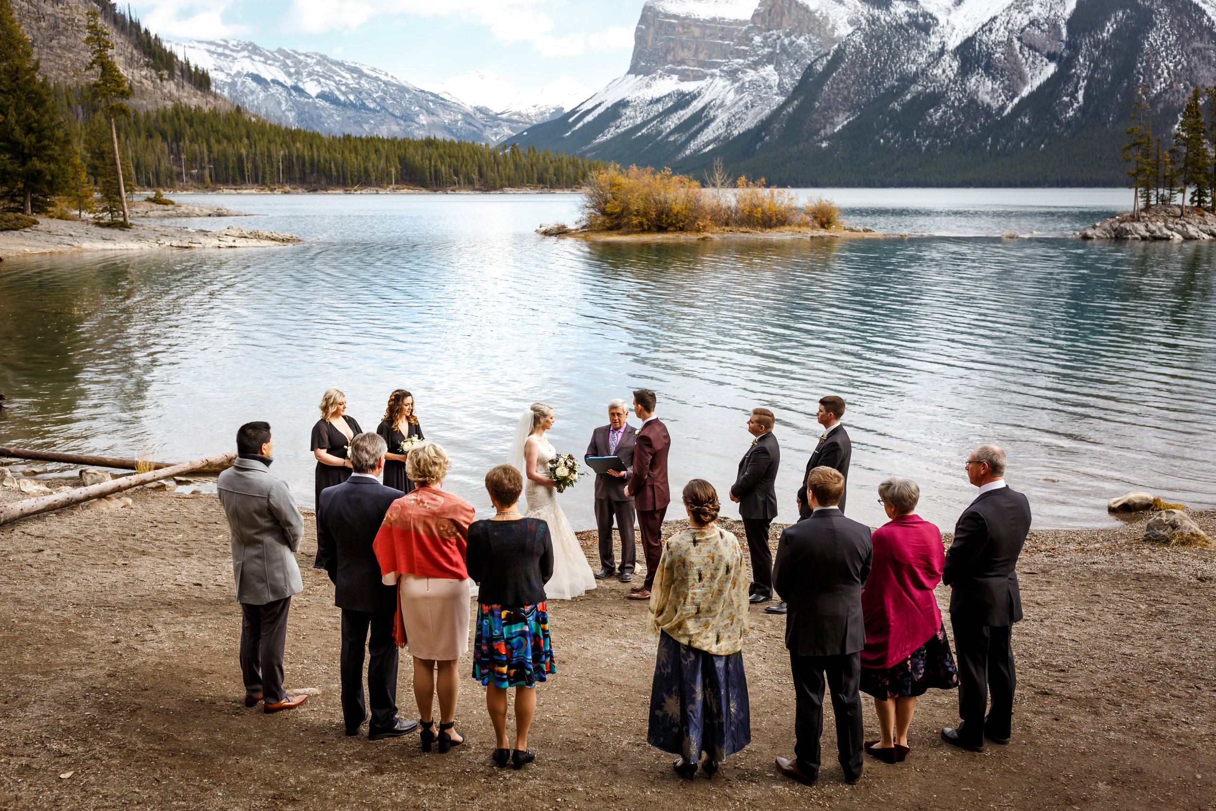  Lake Minnewanka Elopement, Banff Wedding Photographer 