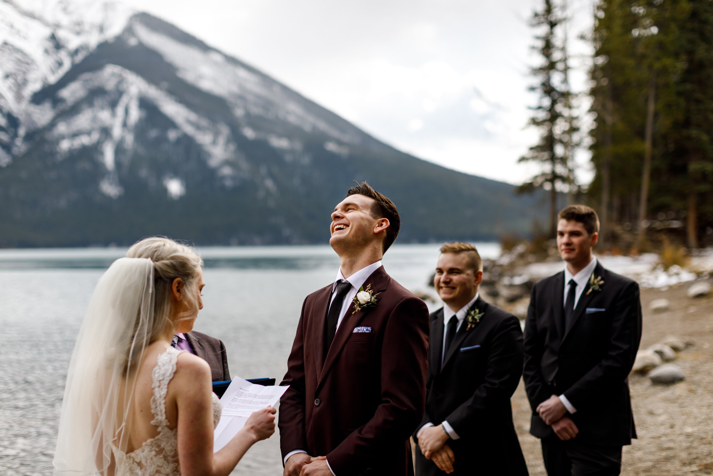  Lake Minnewanka Elopement, Banff Wedding Photographer 